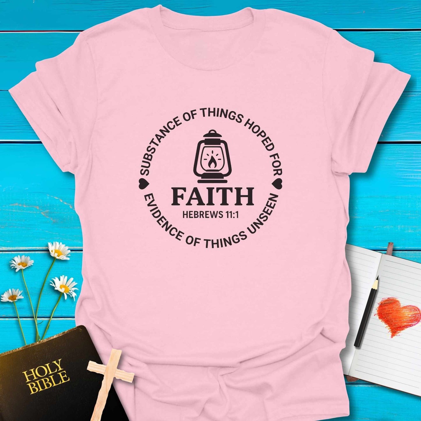 T-Shirt Light Pink / S Faith Circle T-Shirt Echo Kindness Printify