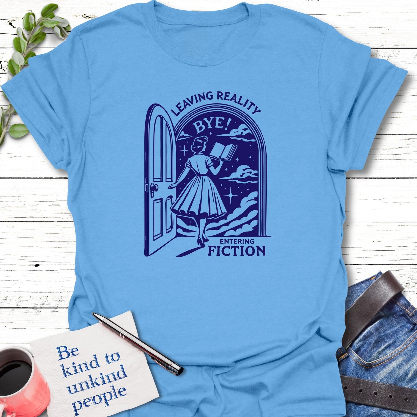 T-Shirt Carolina Blue / S Fiction Portal T-Shirt Echo Kindness Printify