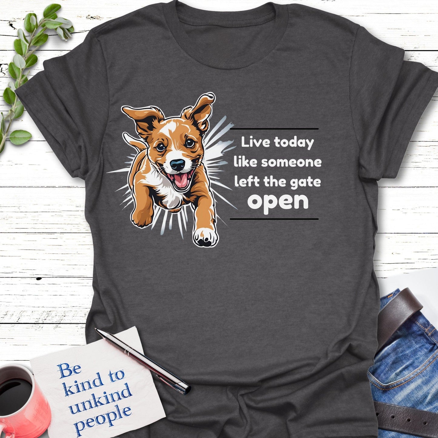 T-Shirt Graphite Heather / S Gate Open T-Shirt Echo Kindness Printify