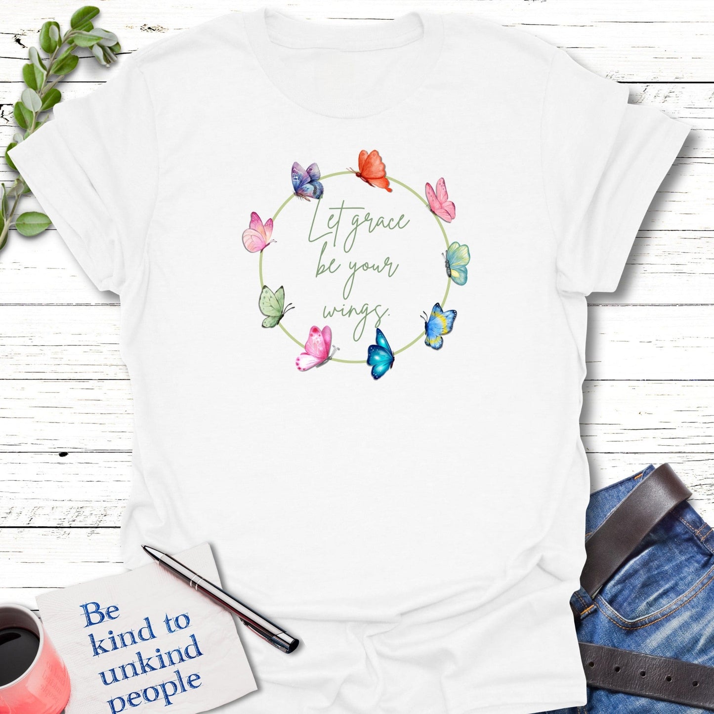 T-Shirt White / S Graceful Wings T-Shirt Echo Kindness Printify