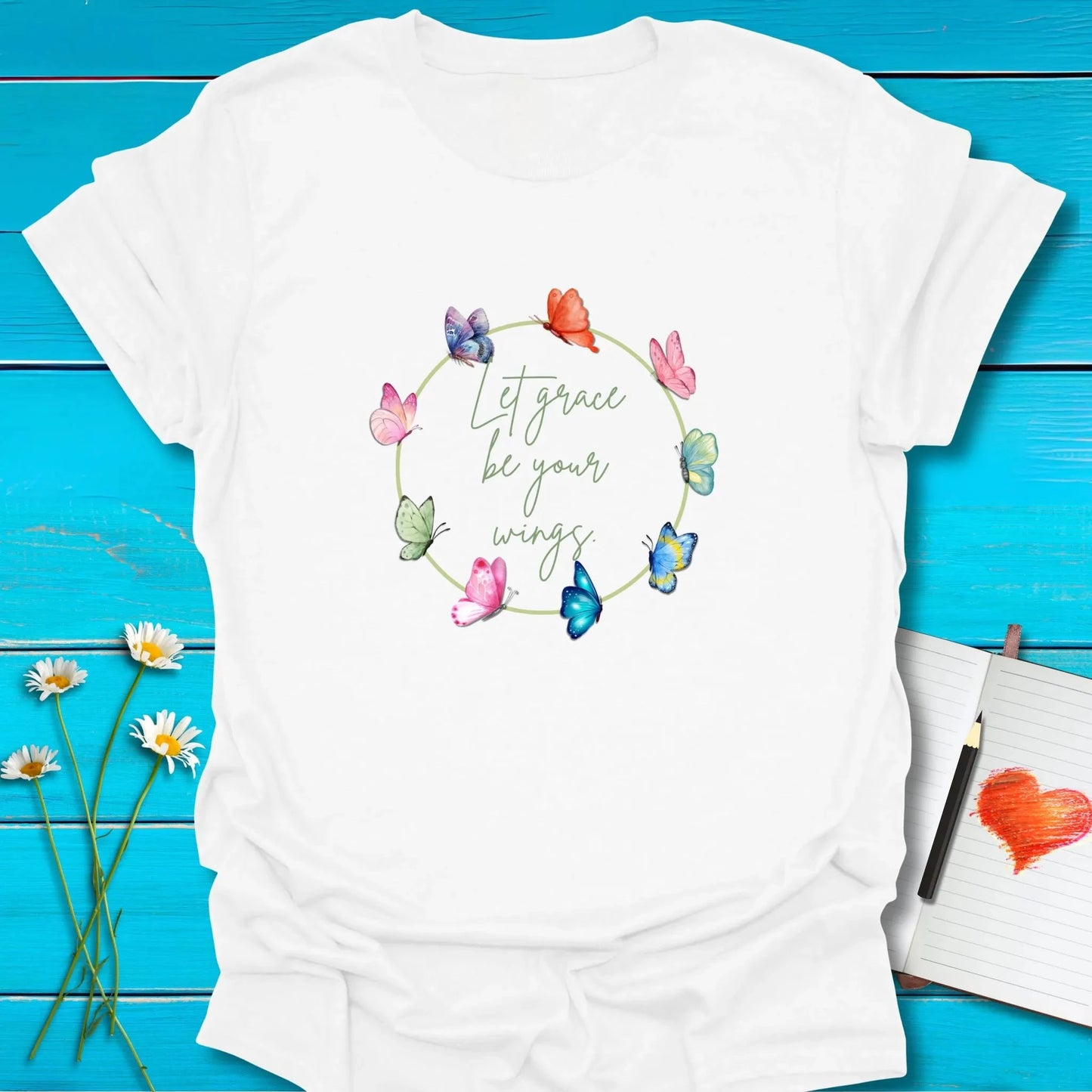 T-Shirt White / S Graceful Wings T-Shirt Echo Kindness Printify