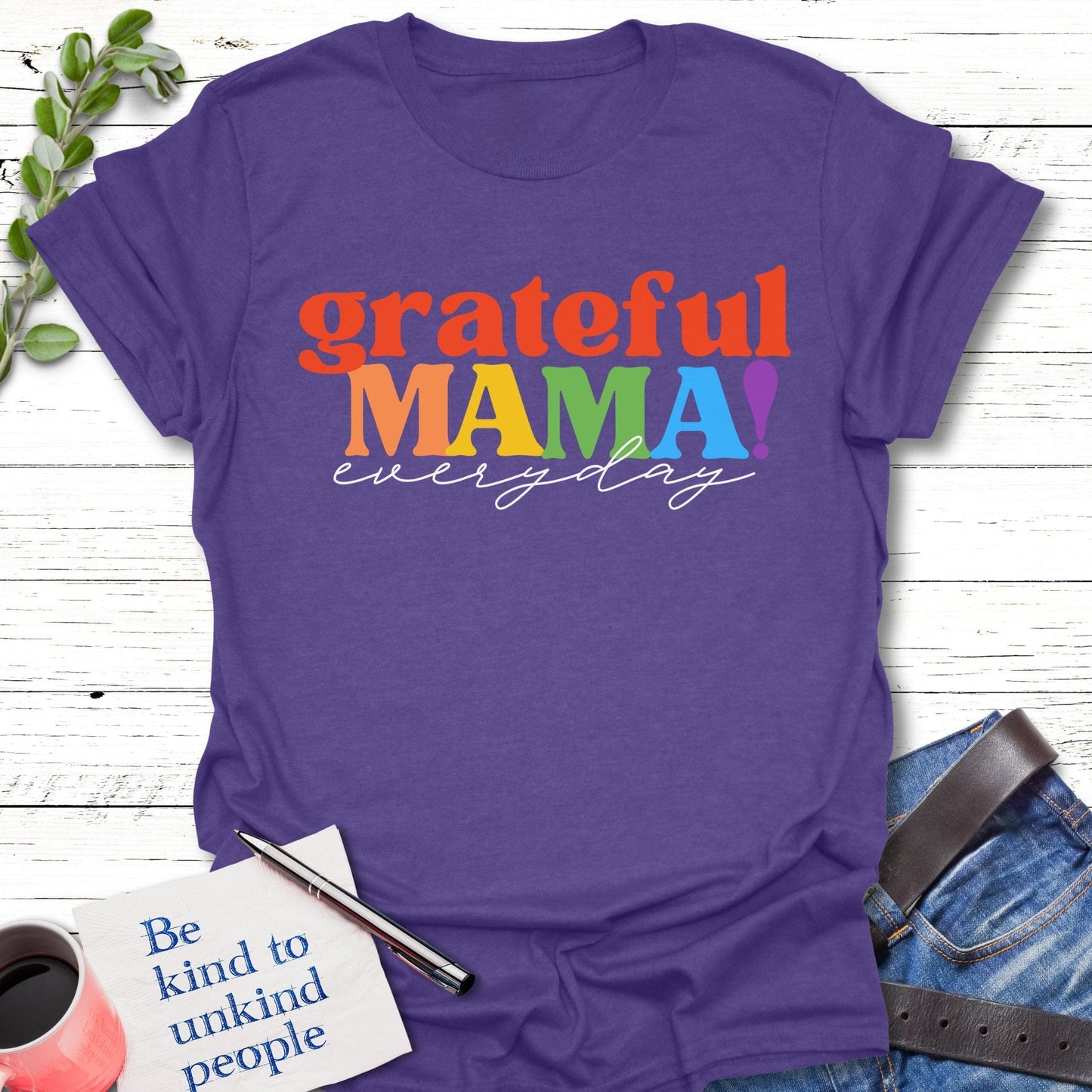T-Shirt Heather Purple / S Grateful Mama T-Shirt Echo Kindness Printify