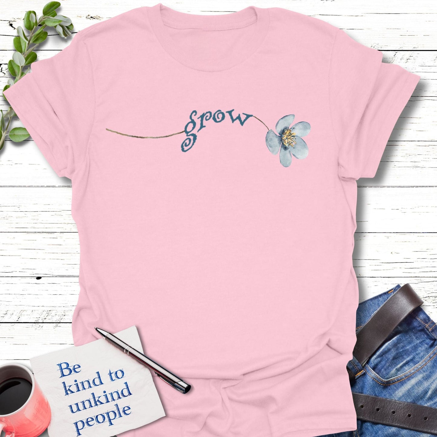 T-Shirt Light Pink / S Grow T-Shirt Echo Kindness Printify