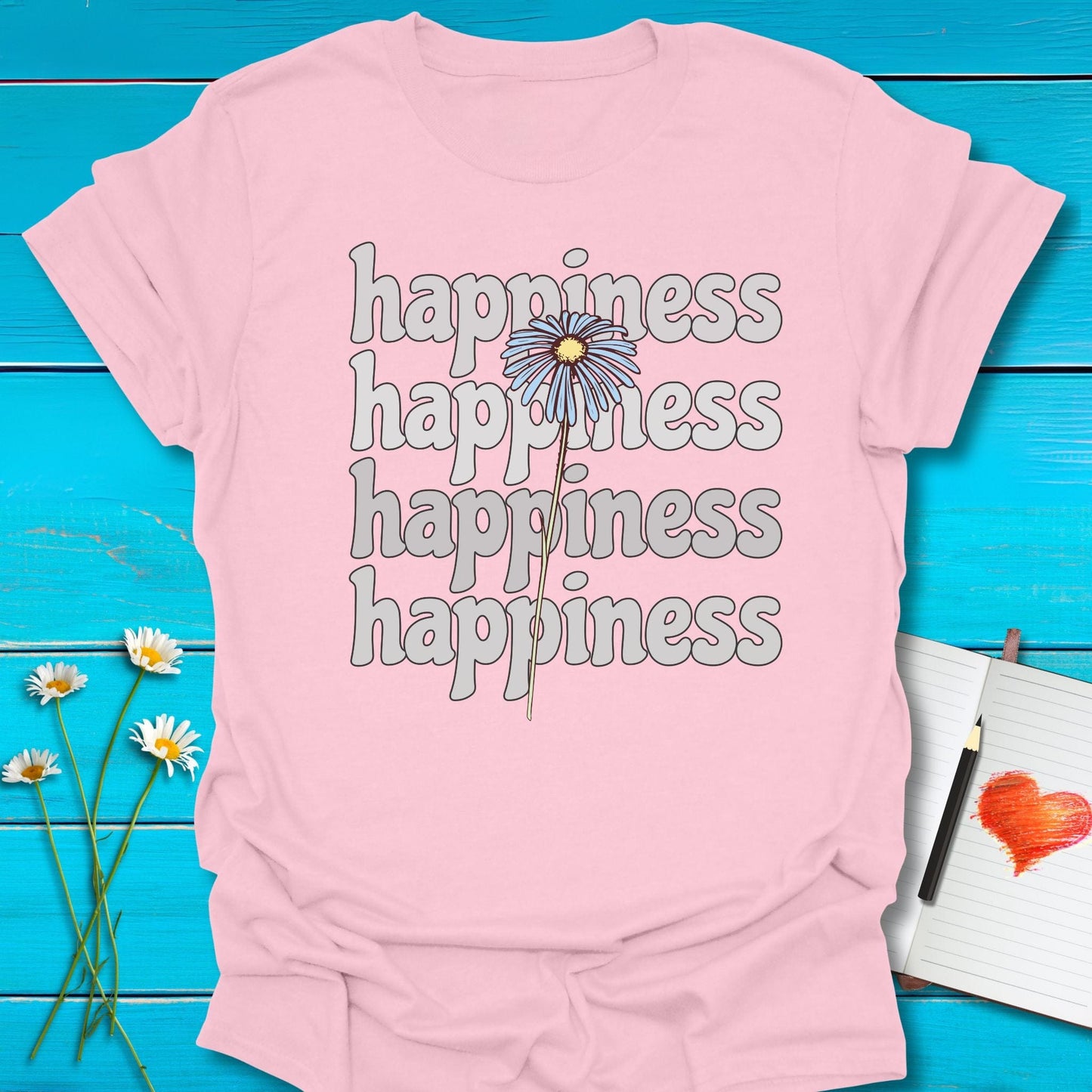 T-Shirt Light Pink / S Happiness T-Shirt Echo Kindness Printify