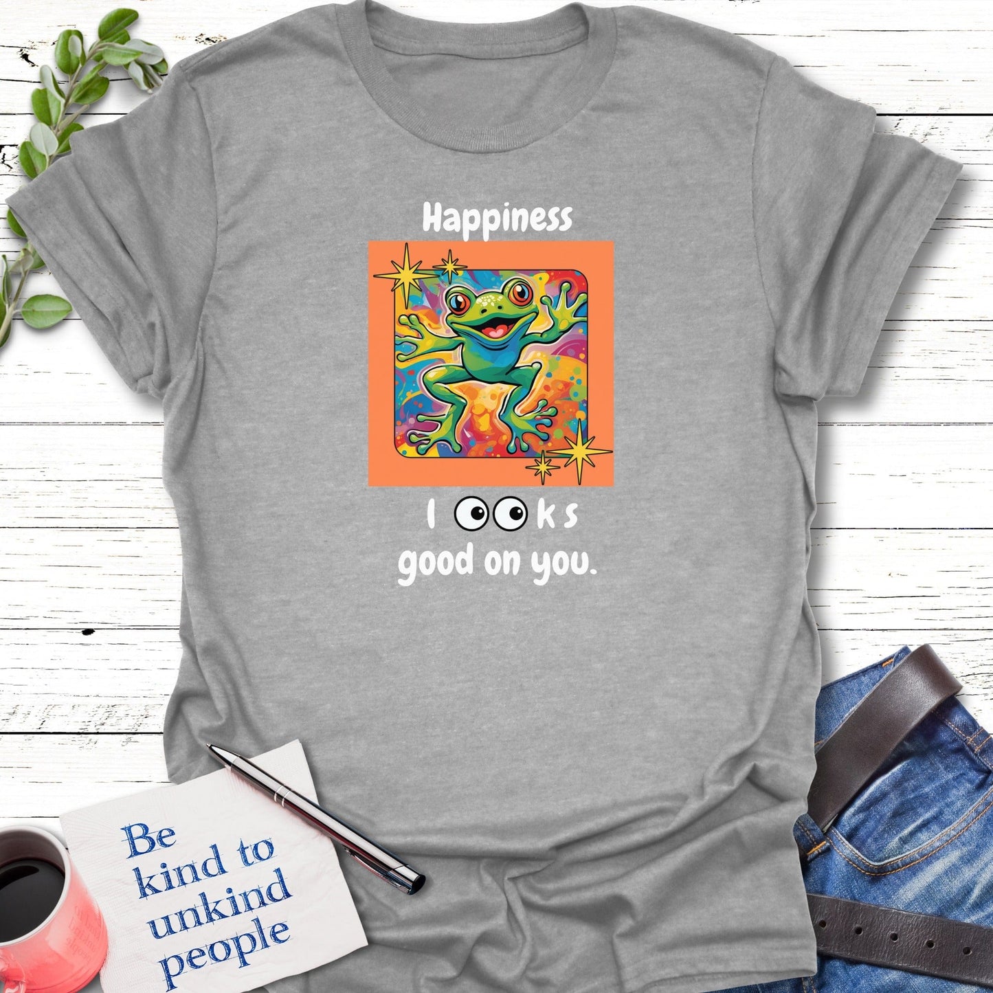 T-Shirt Sport Grey / S Happy Frog Vibes T-Shirt Echo Kindness Printify