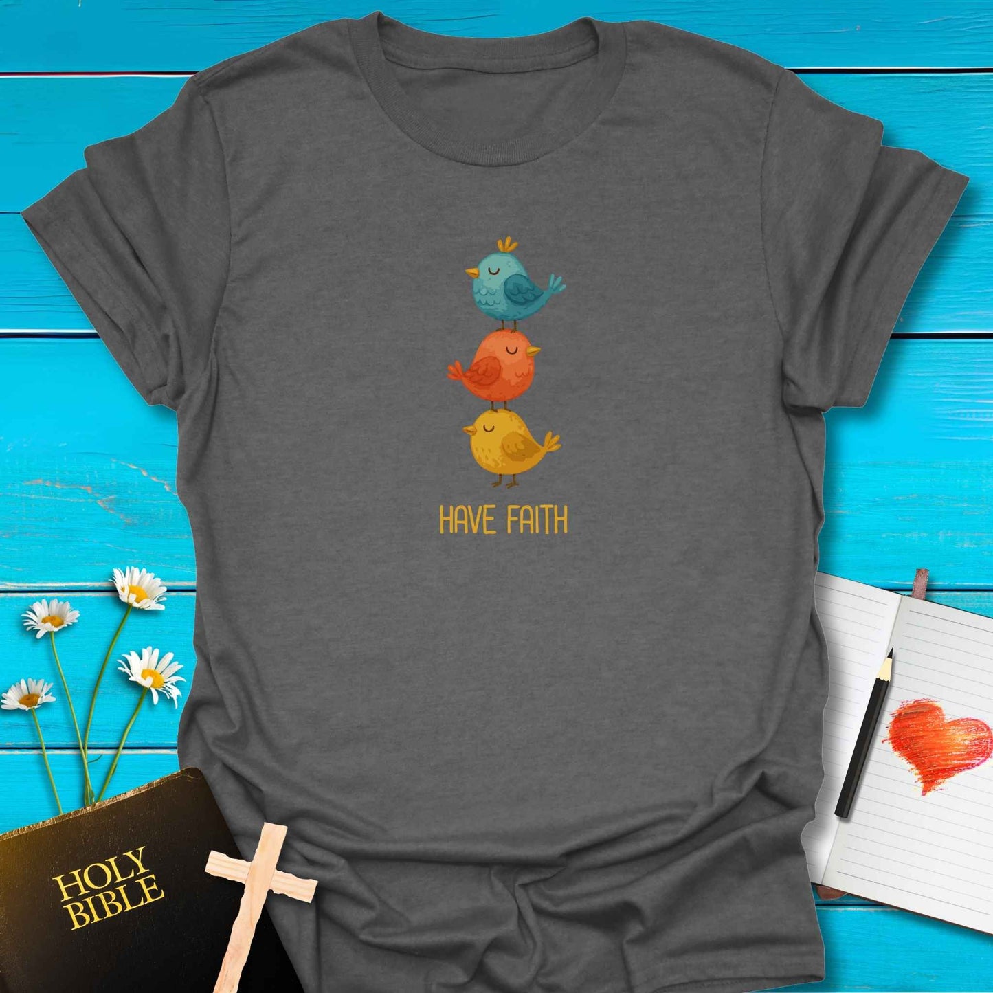 T-Shirt Graphite Heather / S Have Faith T-Shirt Echo Kindness Printify