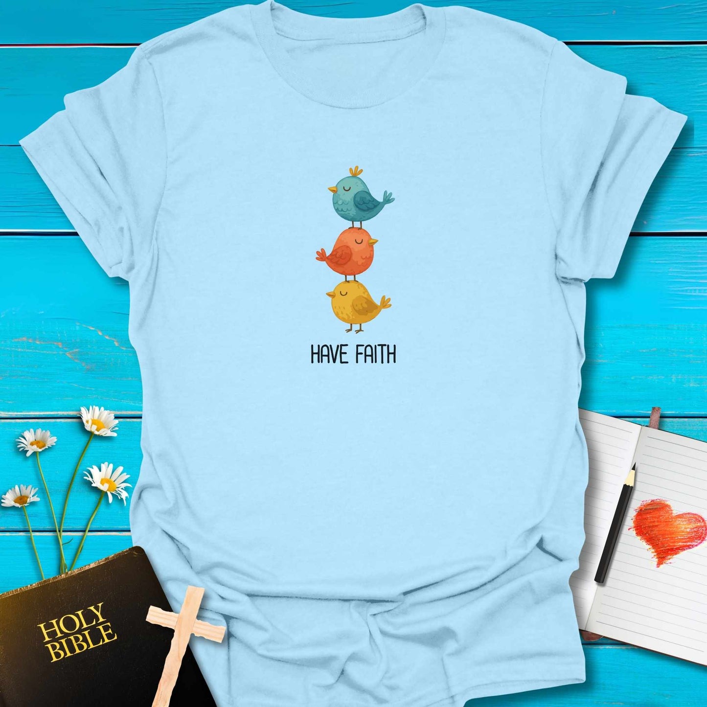 T-Shirt Light Blue / S Have Faith T-Shirt Echo Kindness Printify