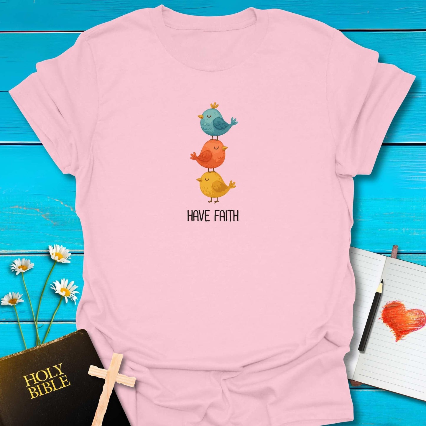 T-Shirt Light Pink / S Have Faith T-Shirt Echo Kindness Printify