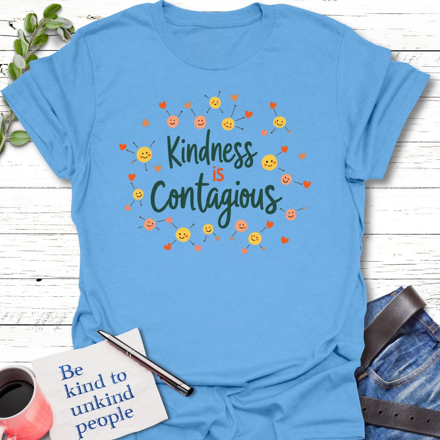 T-Shirt Carolina Blue / S Infectious Kindness T-Shirt Echo Kindness Printify
