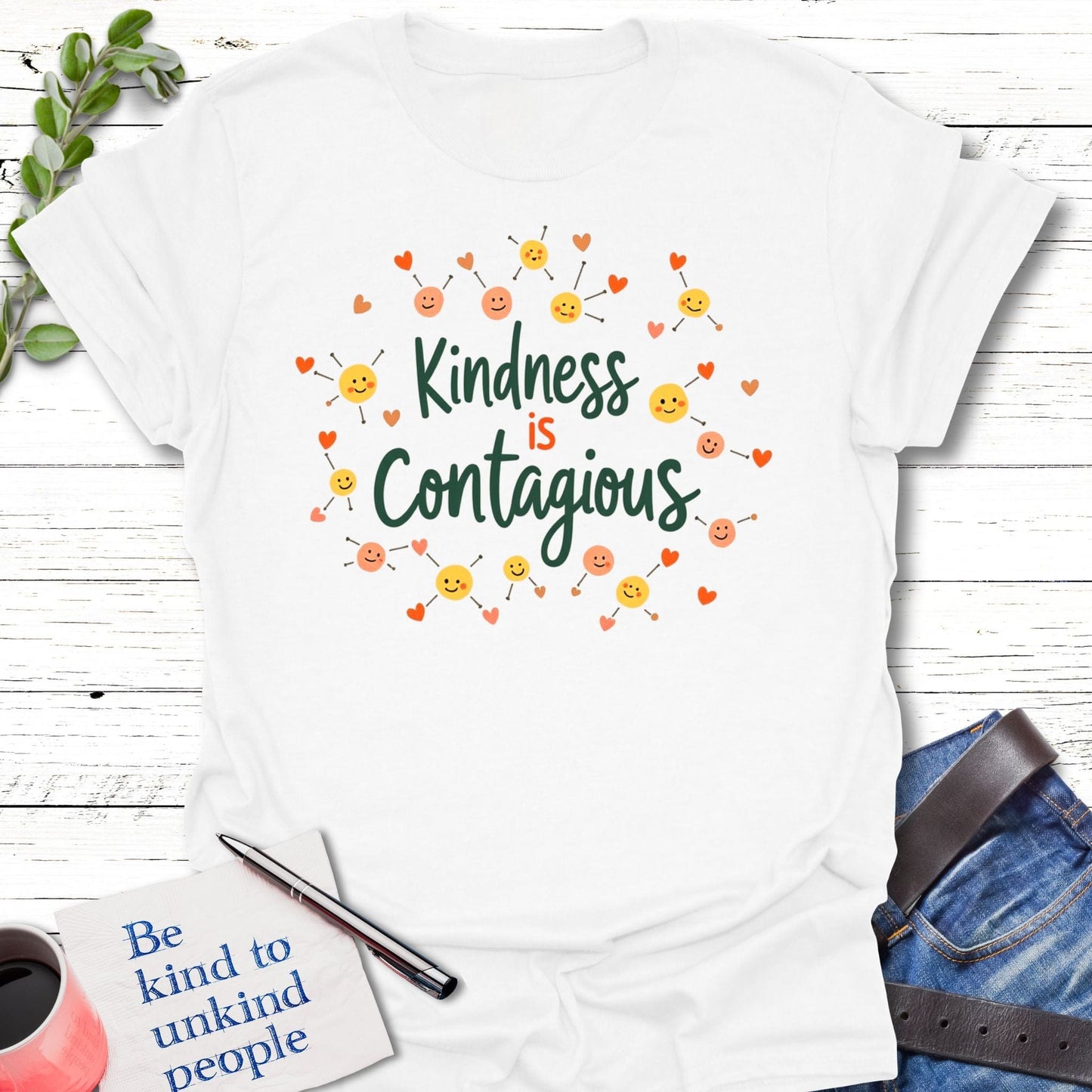 T-Shirt White / S Infectious Kindness T-Shirt Echo Kindness Printify