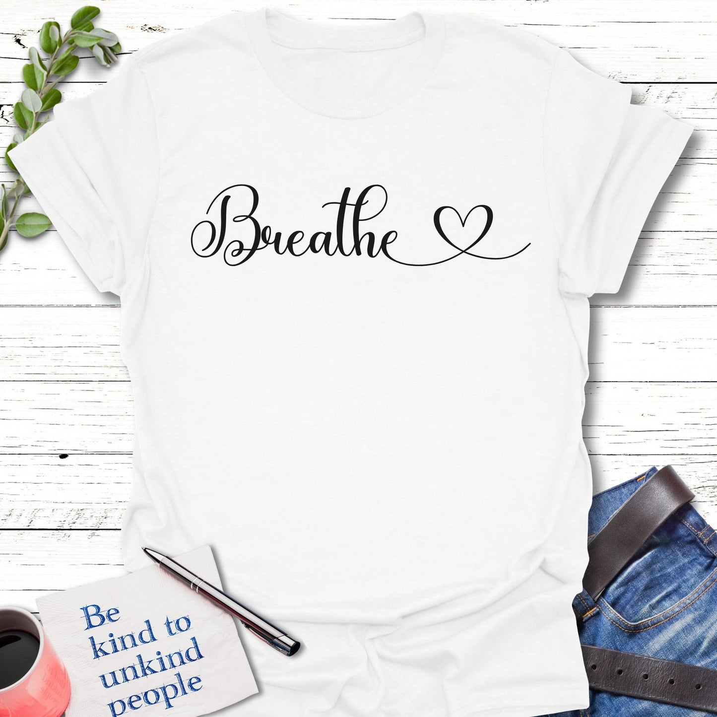 T-Shirt White / S Inhale Peace T-Shirt Echo Kindness Printify