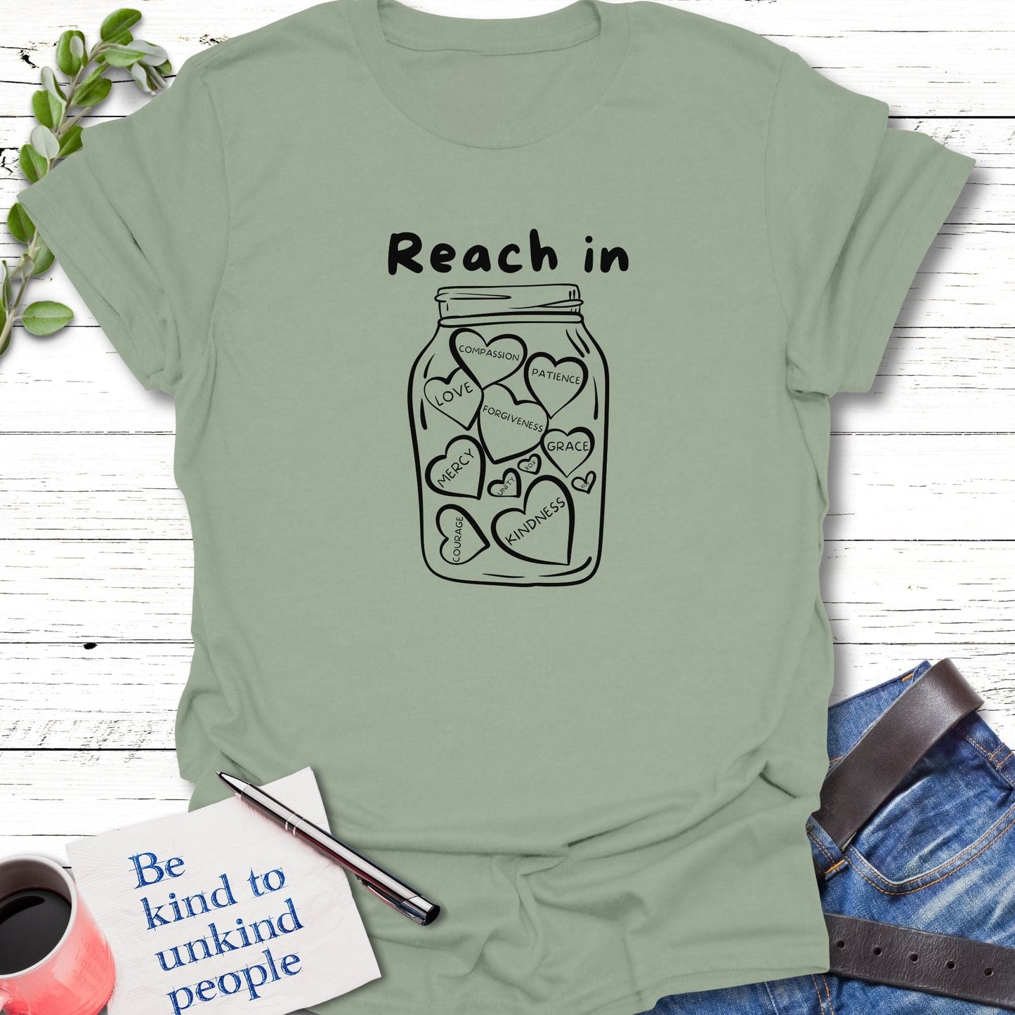 T-Shirt Sage / S Jar of Gifts T-Shirt Echo Kindness Printify