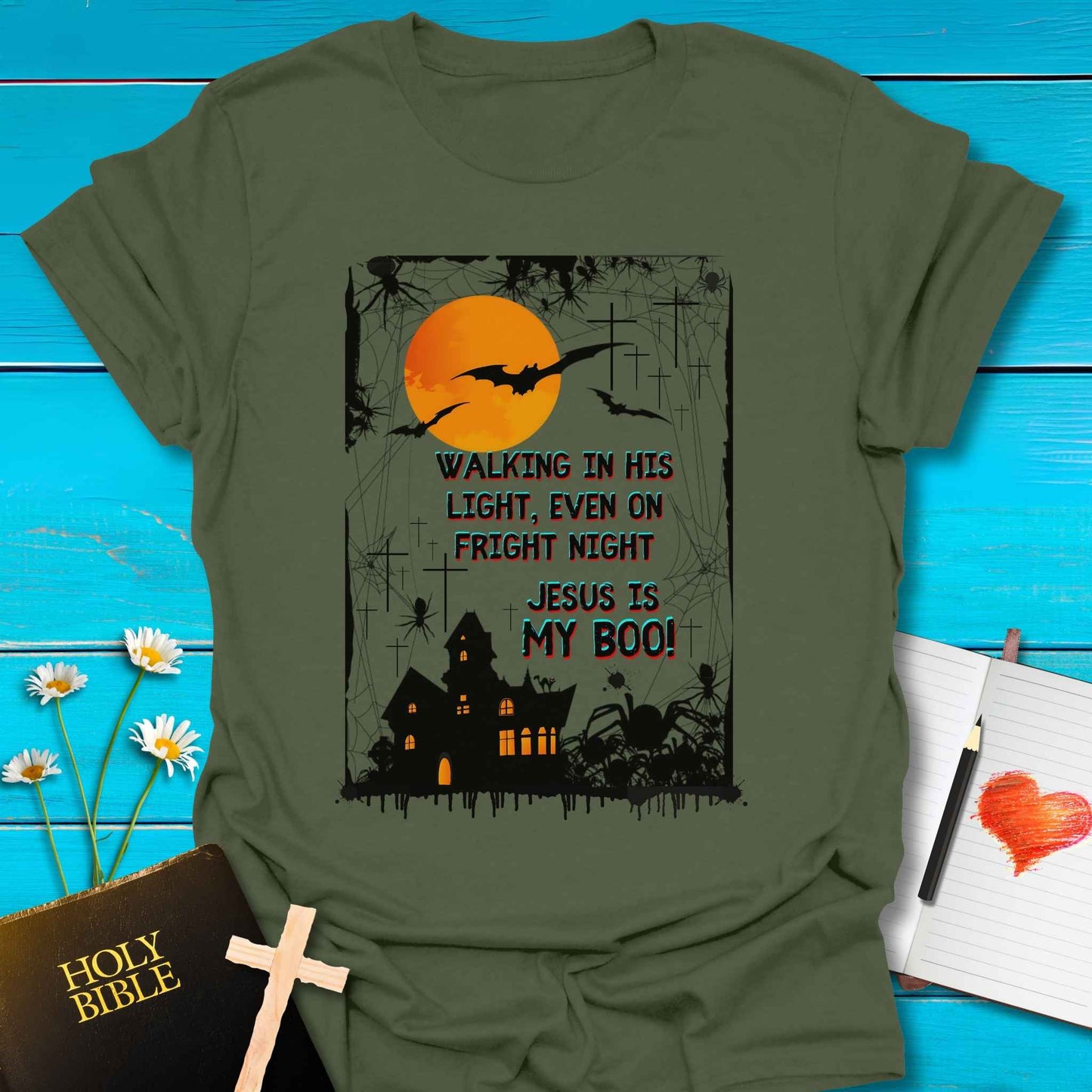 T-Shirt Military Green / S Jesus My Boo T-Shirt Echo Kindness Printify