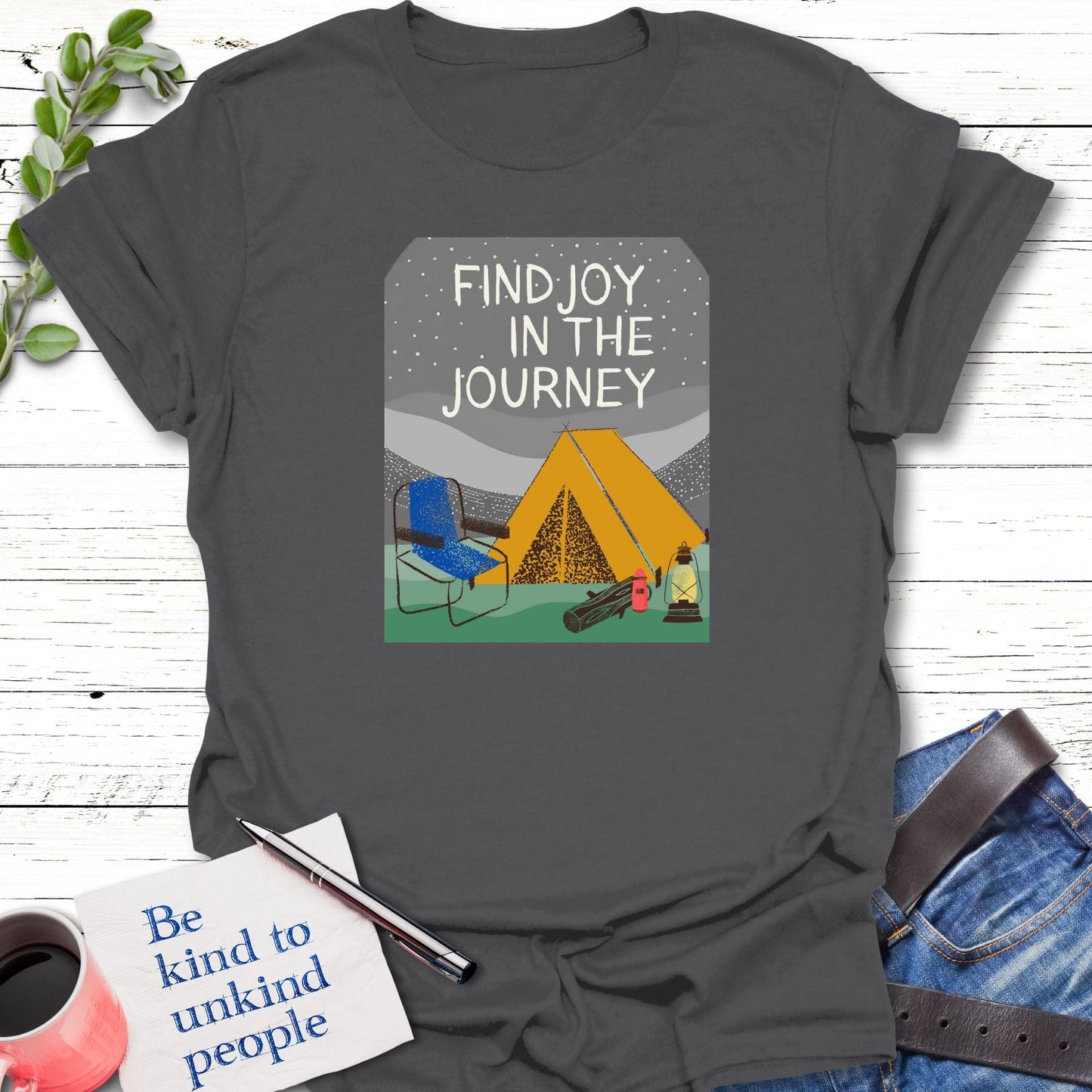 T-Shirt Charcoal / S Joyous Traveler T-Shirt Echo Kindness Printify