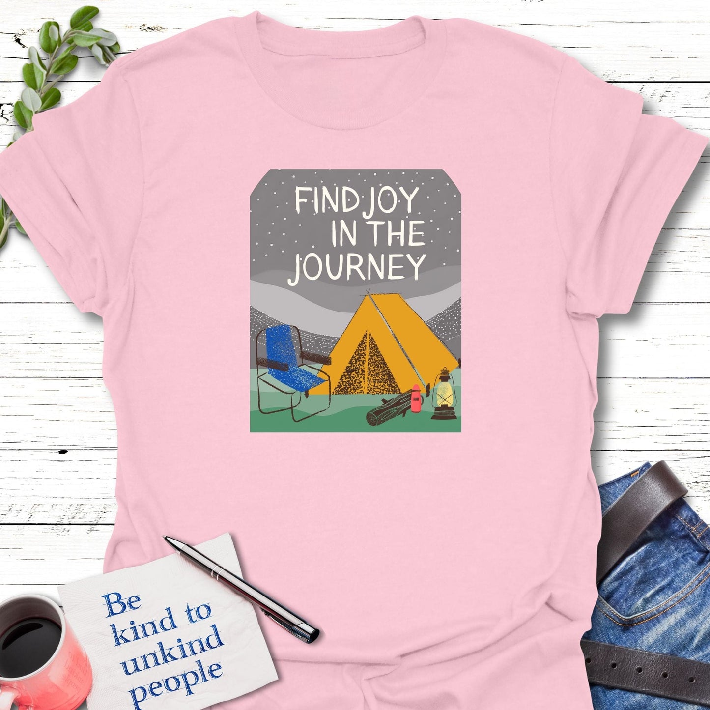 T-Shirt Light Pink / S Joyous Traveler T-Shirt Echo Kindness Printify