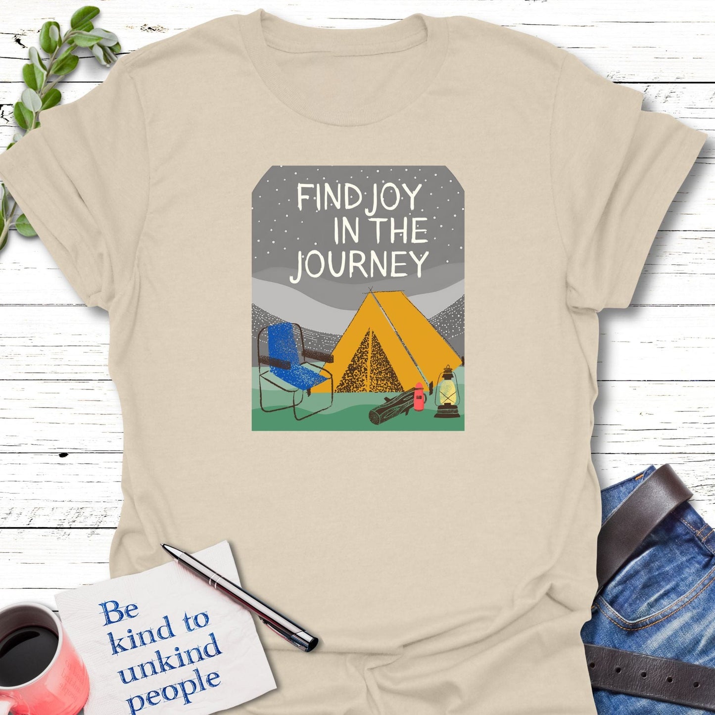 T-Shirt Natural / S Joyous Traveler T-Shirt Echo Kindness Printify