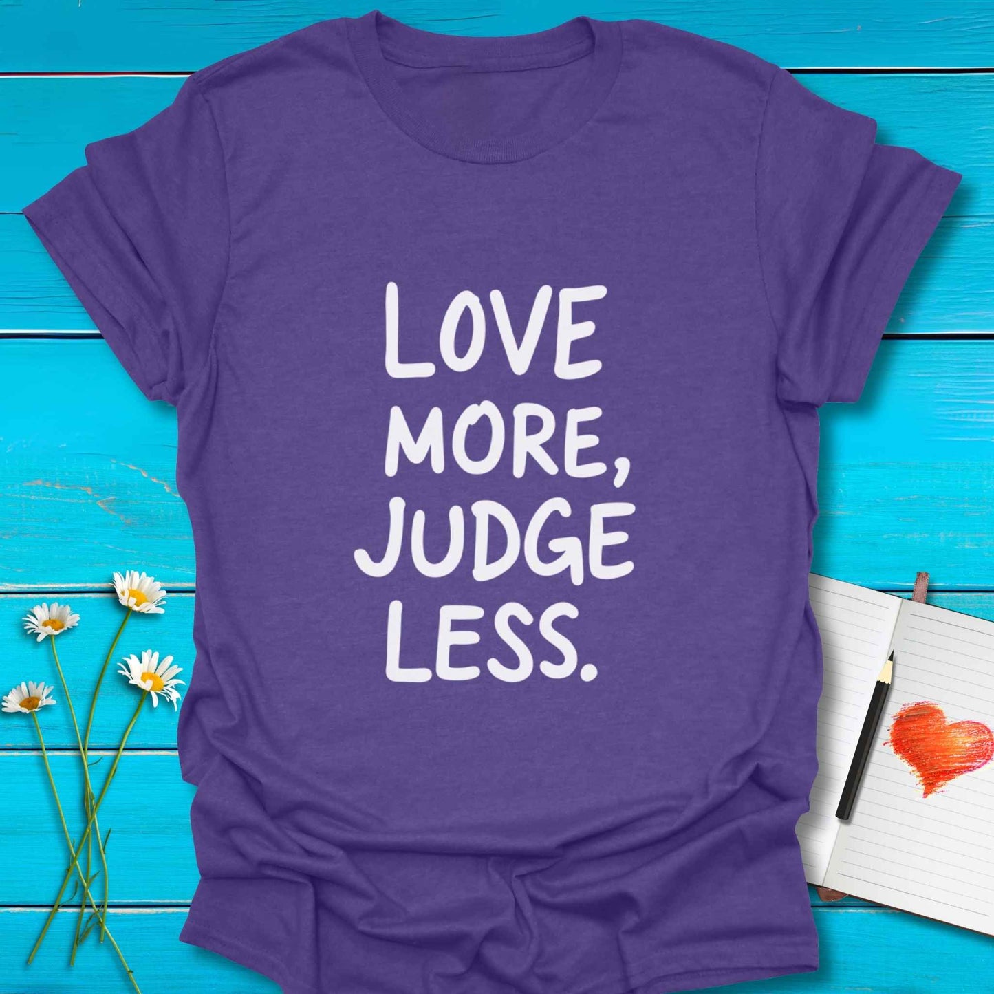 T-Shirt Heather Purple / S Judge Less T-Shirt Echo Kindness Printify