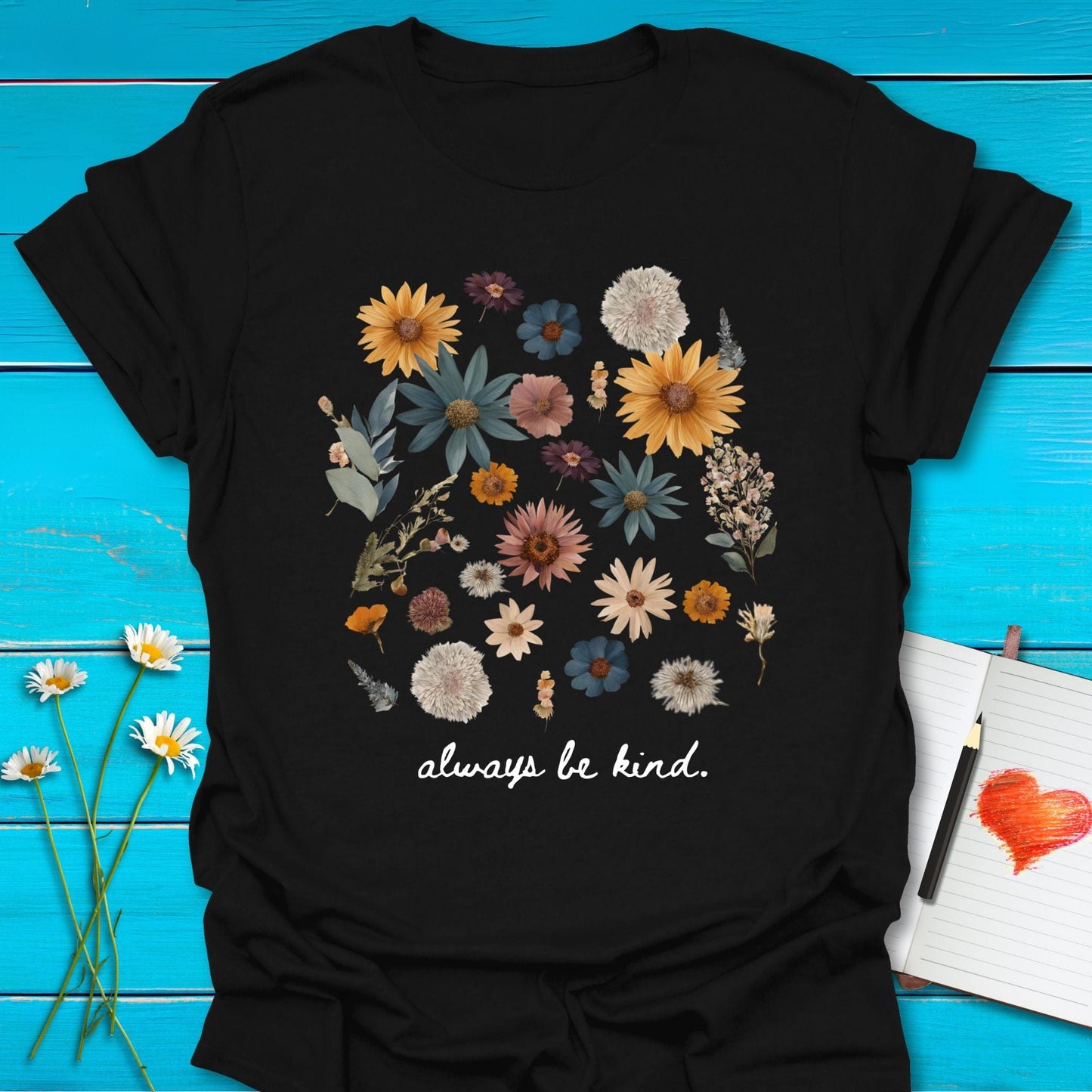 T-Shirt Black / S Kind Blossom T-Shirt Echo Kindness Printify