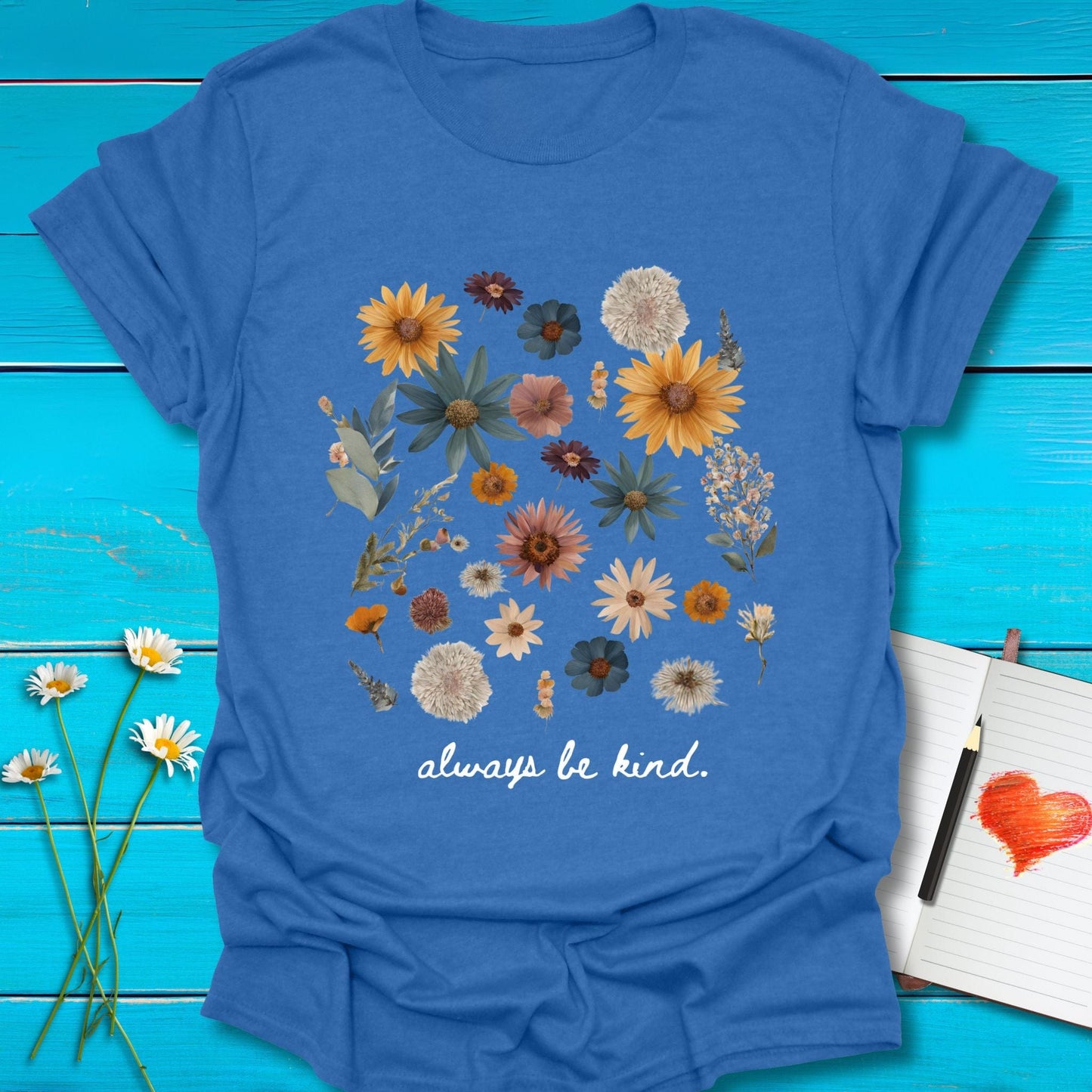 T-Shirt Heather Royal / S Kind Blossom T-Shirt Echo Kindness Printify