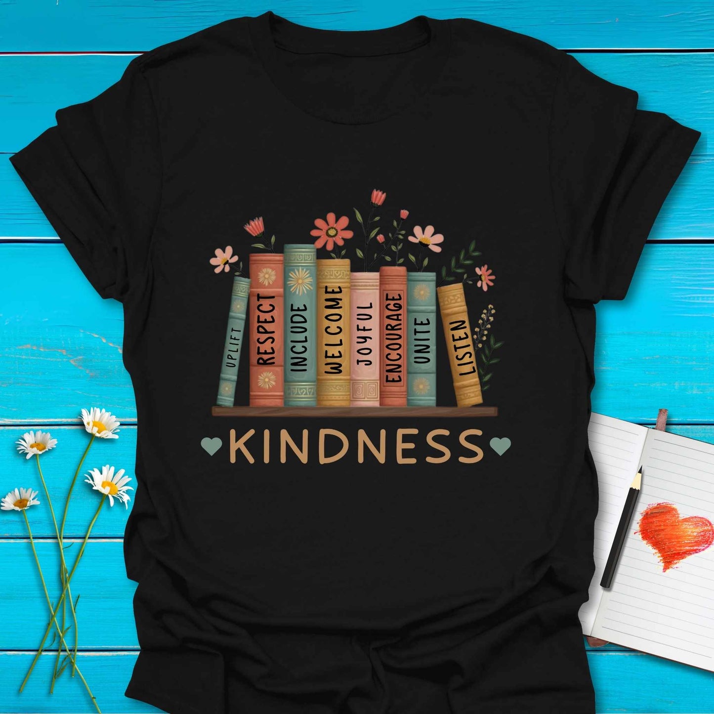 T-Shirt Black / S Kind Knowledge T-Shirt Echo Kindness Printify