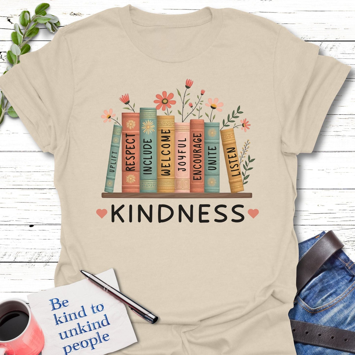 T-Shirt Natural / 3XL Kind Knowledge T-Shirt Echo Kindness Printify