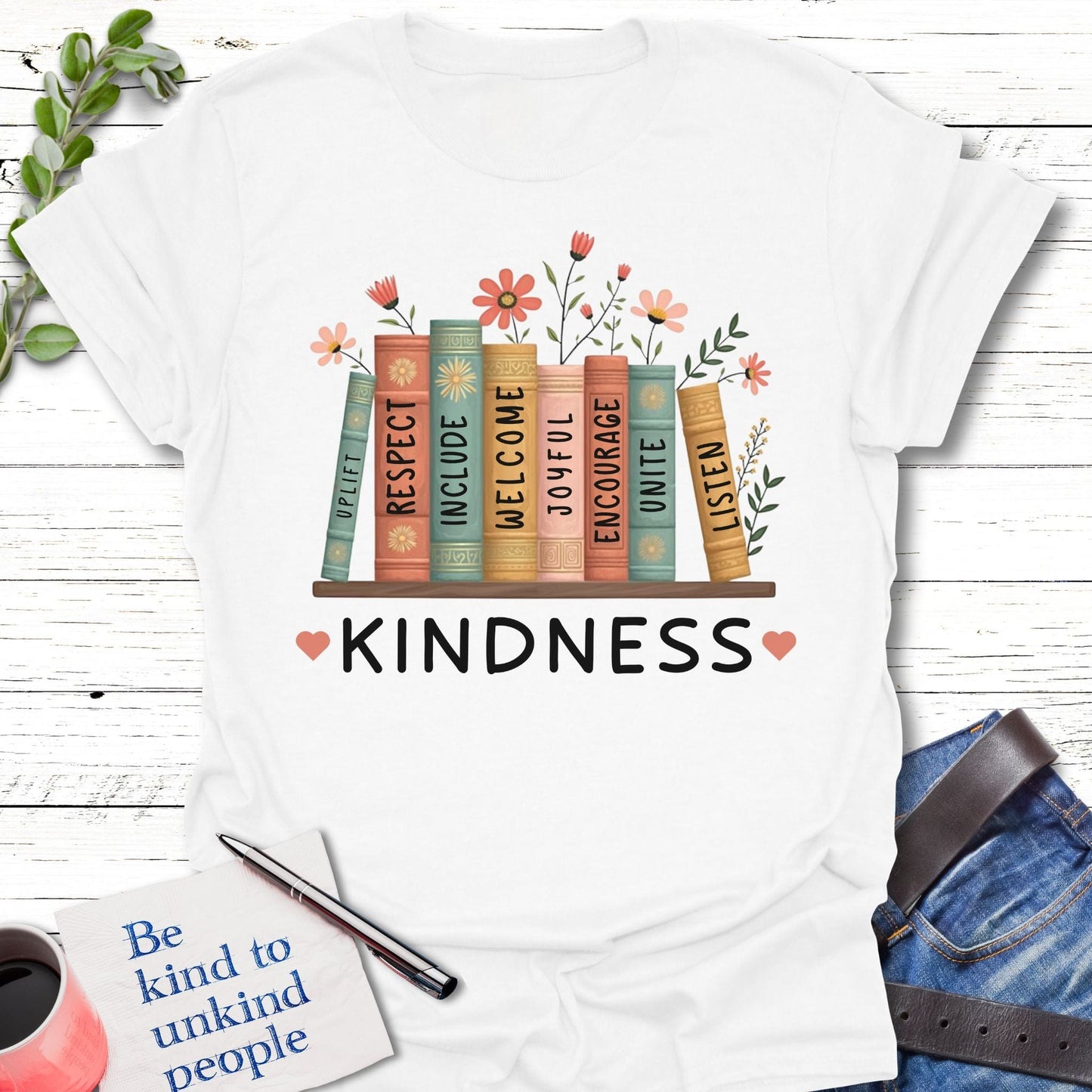 T-Shirt White / 5XL Kind Knowledge T-Shirt Echo Kindness Printify
