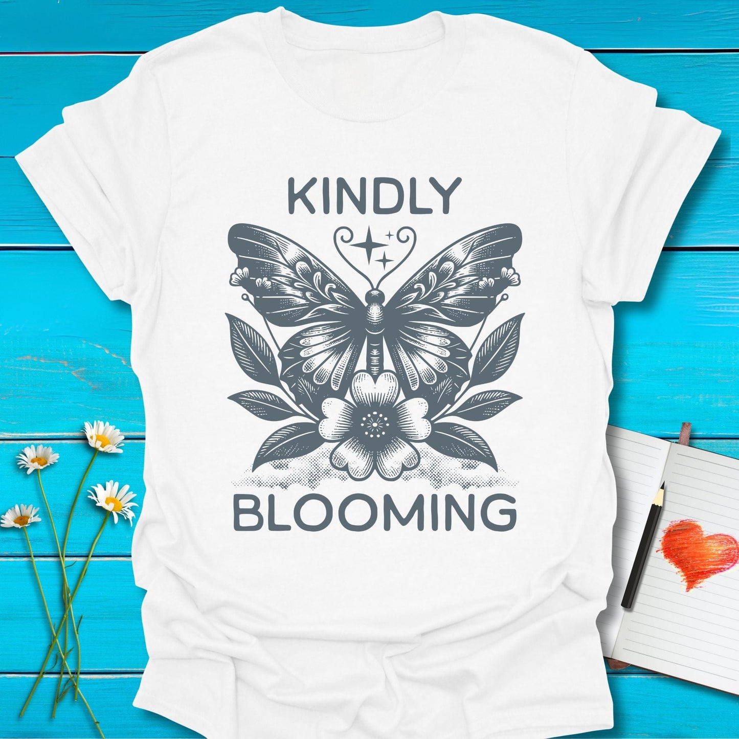 T-Shirt White / S Kindly Blooming T-Shirt Echo Kindness Printify