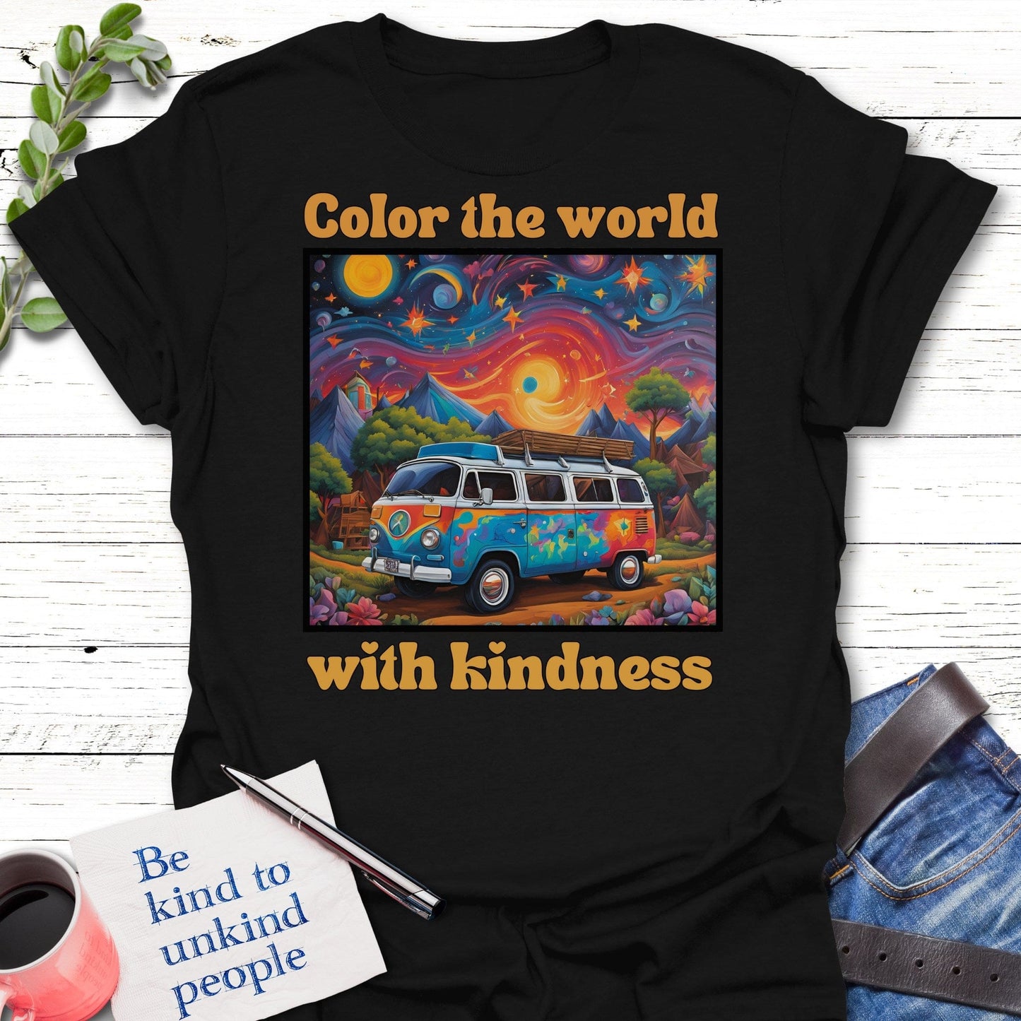 T-Shirt Black / S Kindness Caravan T-Shirt Echo Kindness Printify