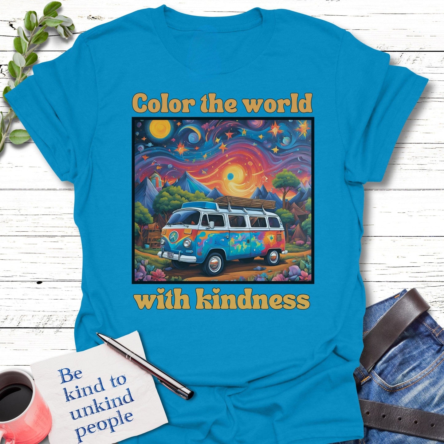 T-Shirt Sapphire / S Kindness Caravan T-Shirt Echo Kindness Printify