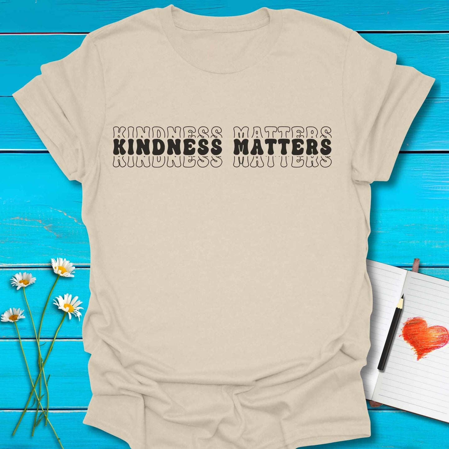 T-Shirt Natural / S Kindness Matters T-Shirt Echo Kindness Printify