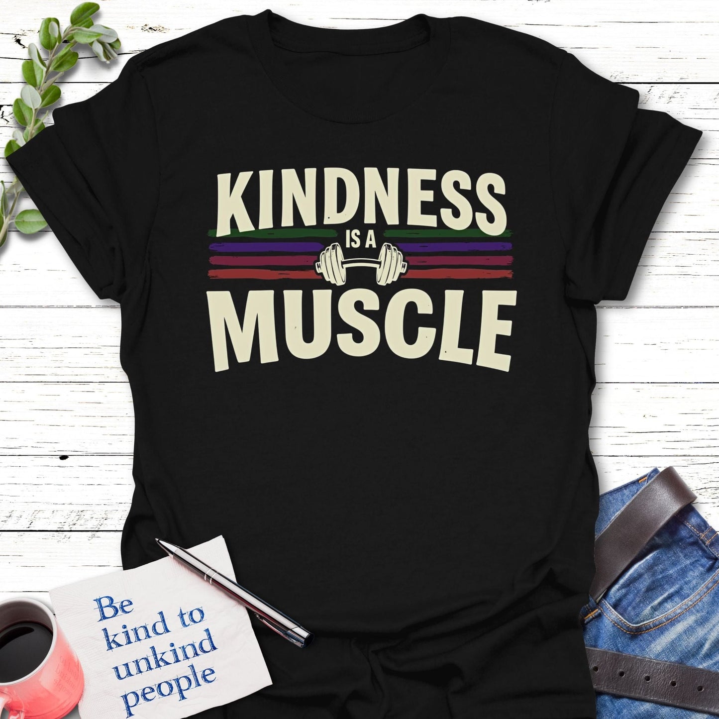 T-Shirt Black / S Kindness Muscle T-Shirt Echo Kindness Printify