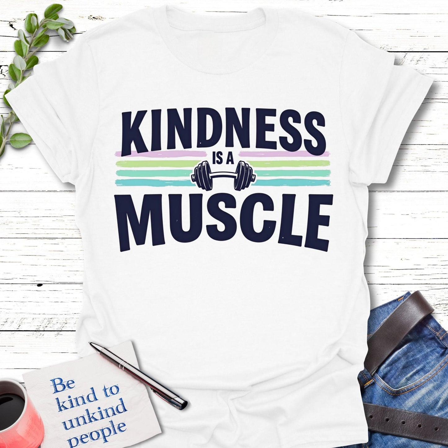 T-Shirt White / S Kindness Muscle T-Shirt Echo Kindness Printify
