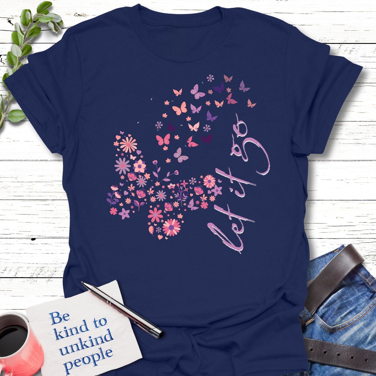 T-Shirt Navy / S Let it Go T-Shirt Echo Kindness Printify