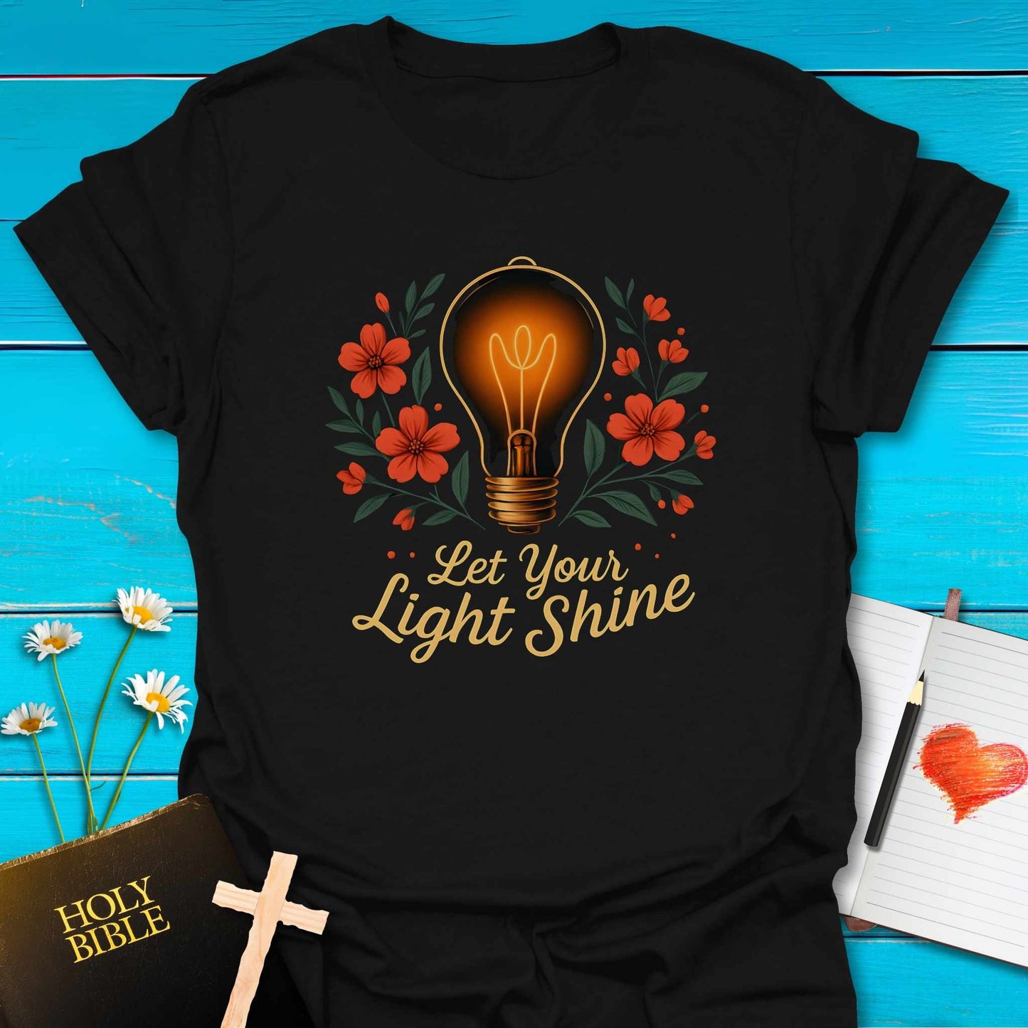 T-Shirt Black / S Let Light Shine T-Shirt Echo Kindness Printify