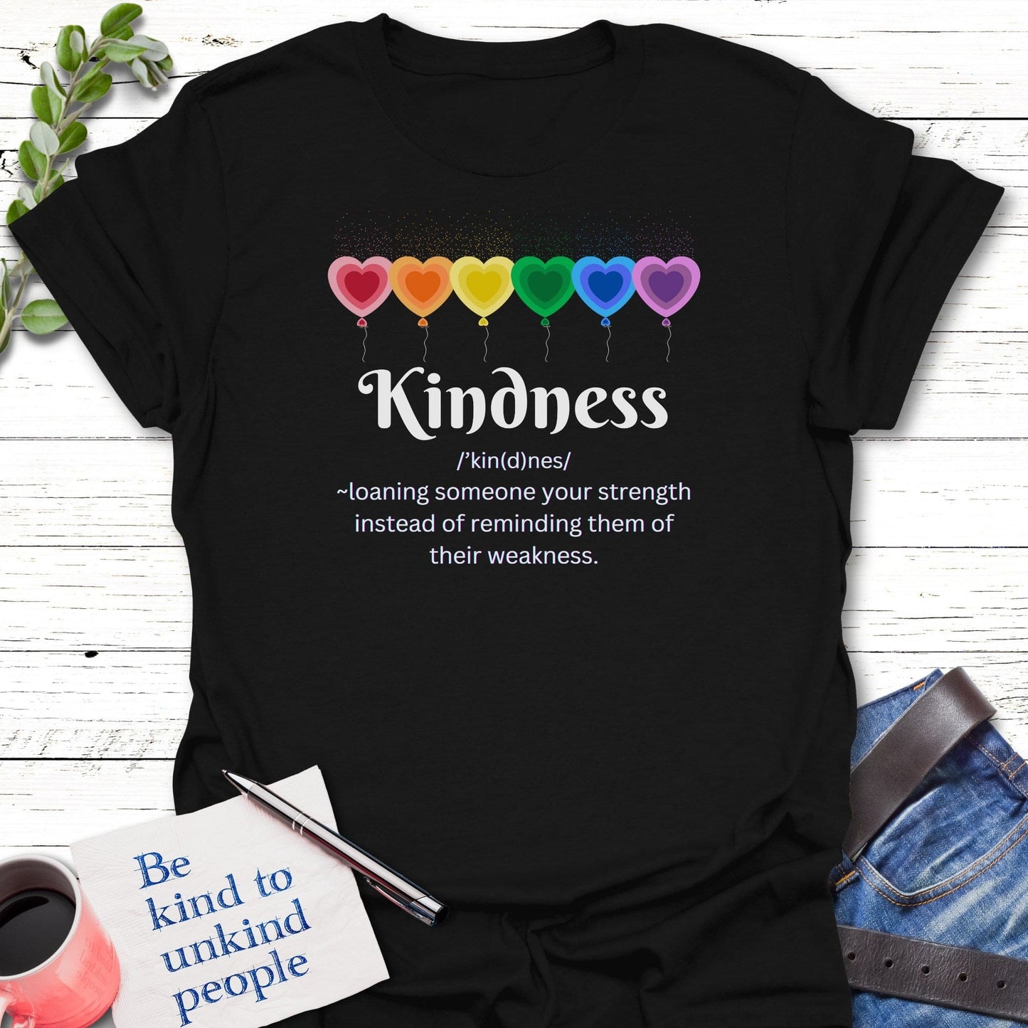 T-Shirt Black / S Loaning Strength T-Shirt Echo Kindness Printify