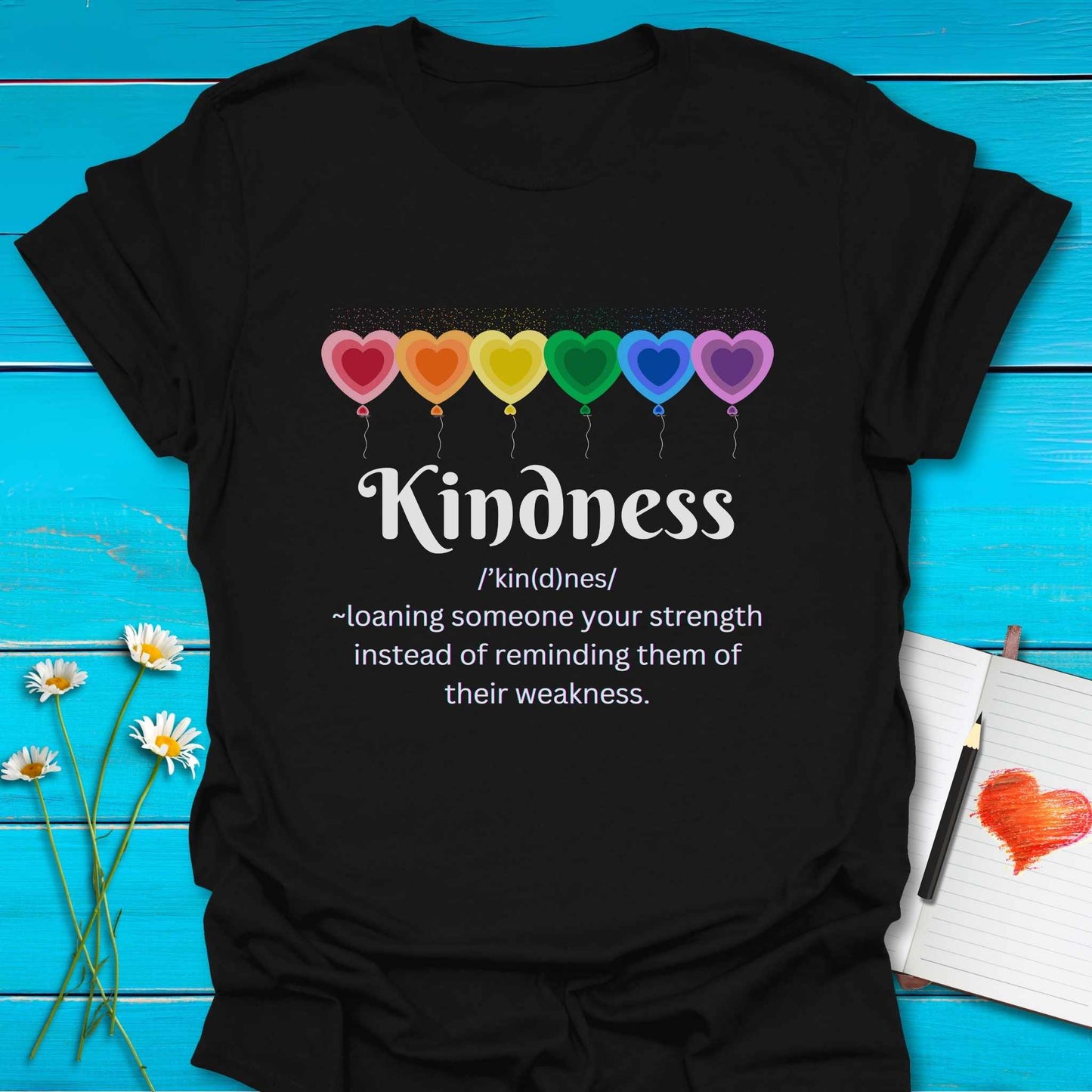 T-Shirt Black / S Loaning Strength T-Shirt Echo Kindness Printify