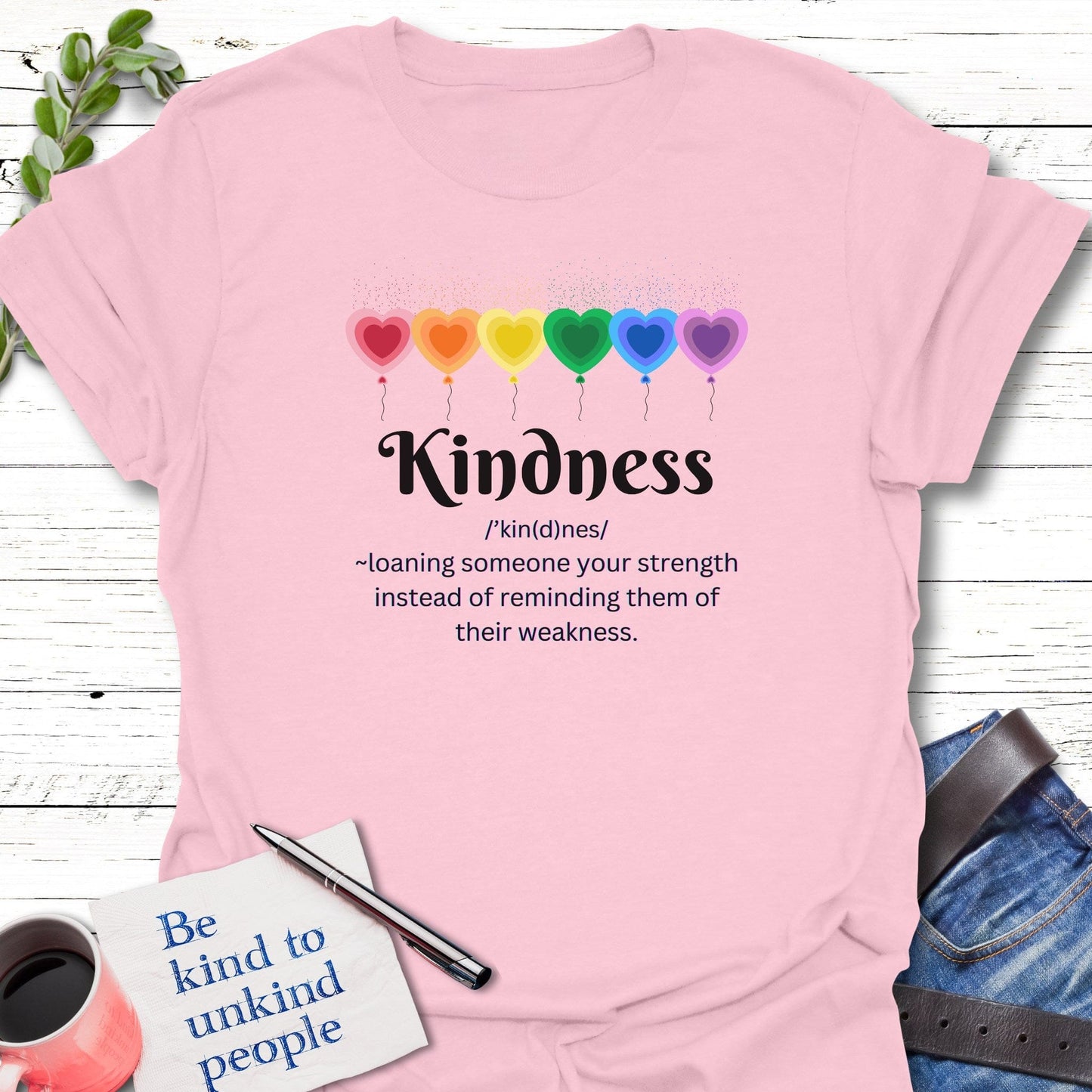 T-Shirt Light Pink / S Loaning Strength T-Shirt Echo Kindness Printify