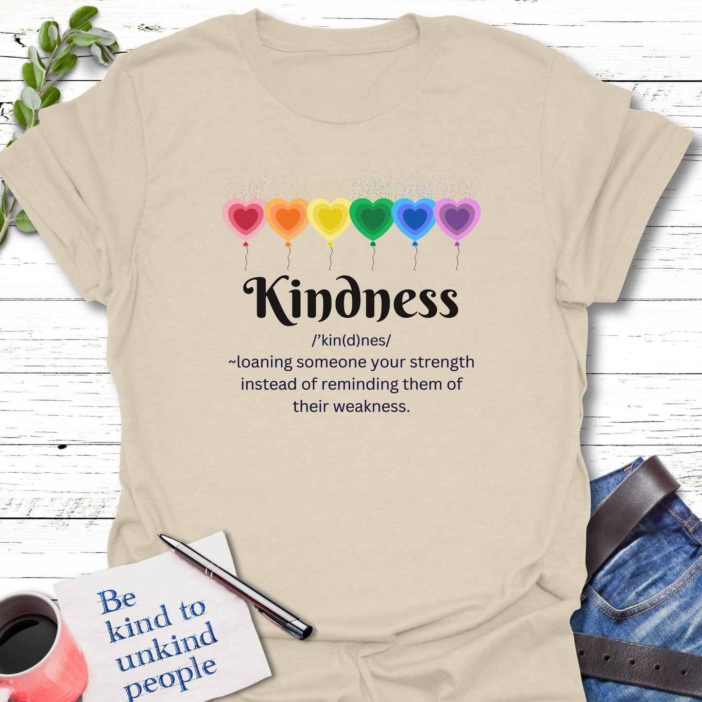 T-Shirt Natural / S Loaning Strength T-Shirt Echo Kindness Printify