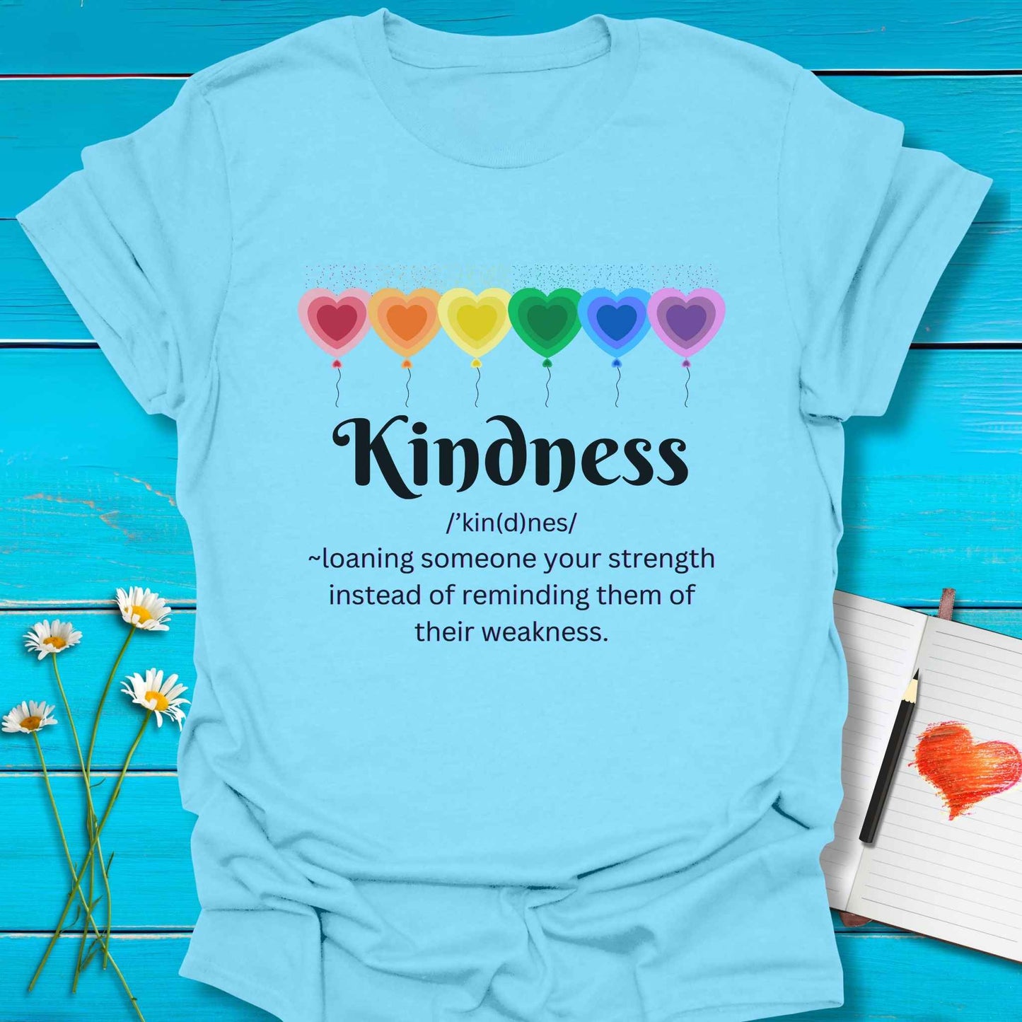 T-Shirt Sky / S Loaning Strength T-Shirt Echo Kindness Printify