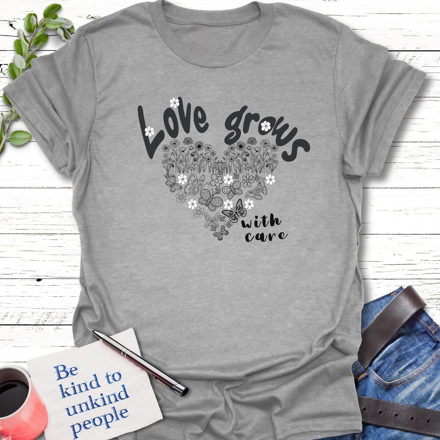 T-Shirt Sport Grey / S Love Grows T-Shirt Echo Kindness Printify