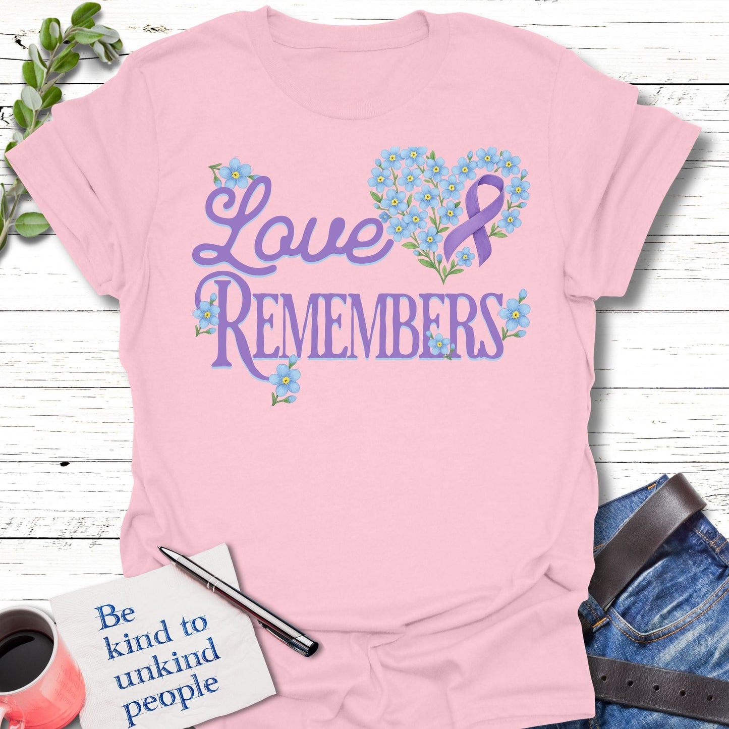 T-Shirt Light Pink / S Love Remembers T-Shirt Echo Kindness Printify