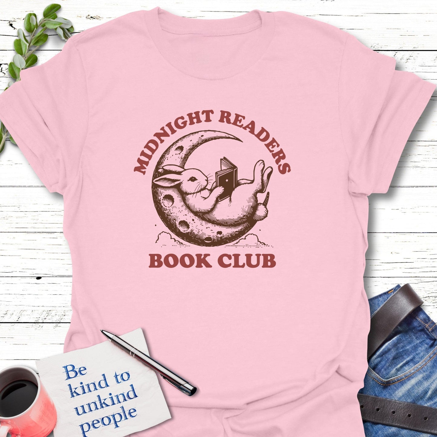 T-Shirt Light Pink / S Lunar Bunny Tales Echo Kindness Printify