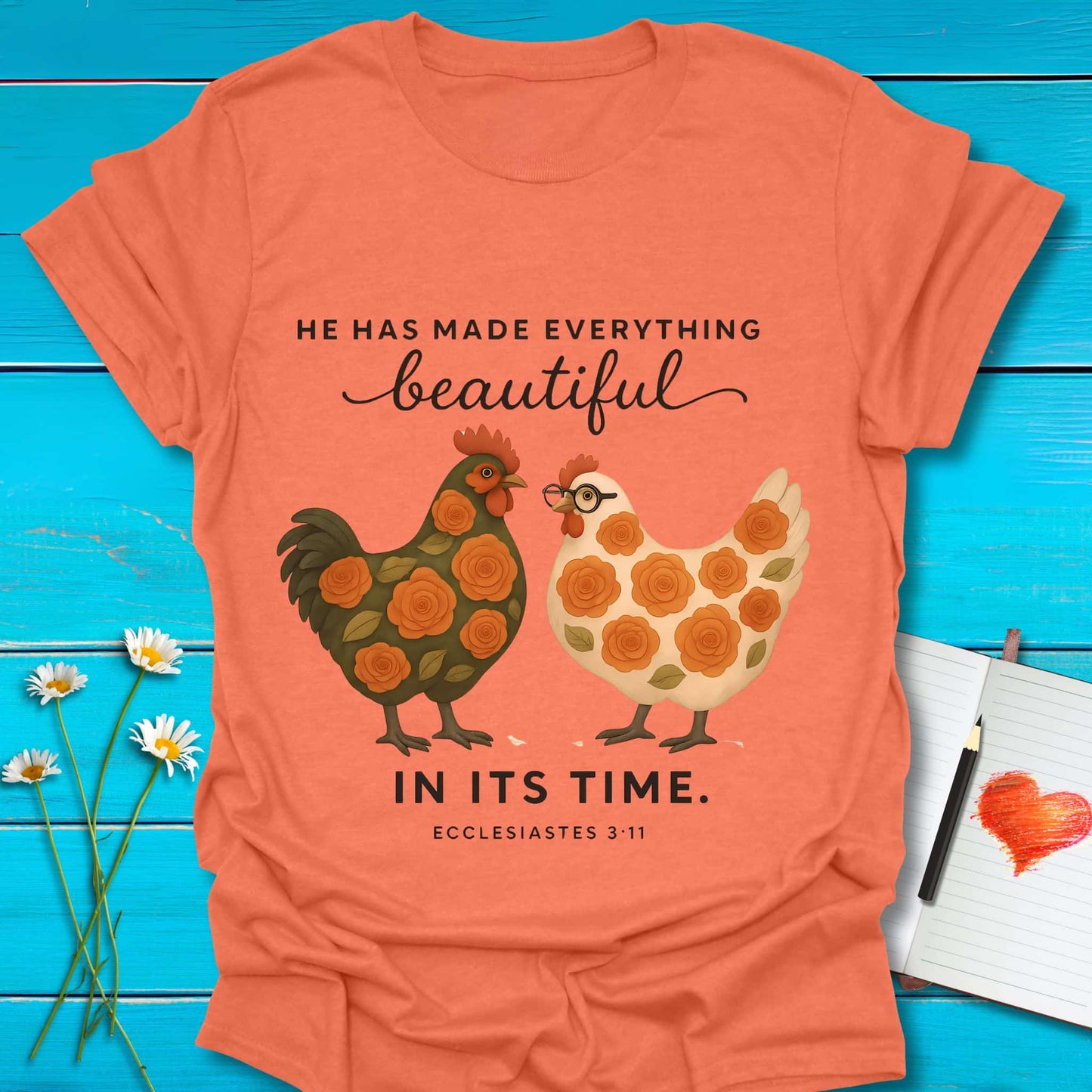 T-Shirt Heather Orange / S Made Beautiful T-Shirt Echo Kindness Printify