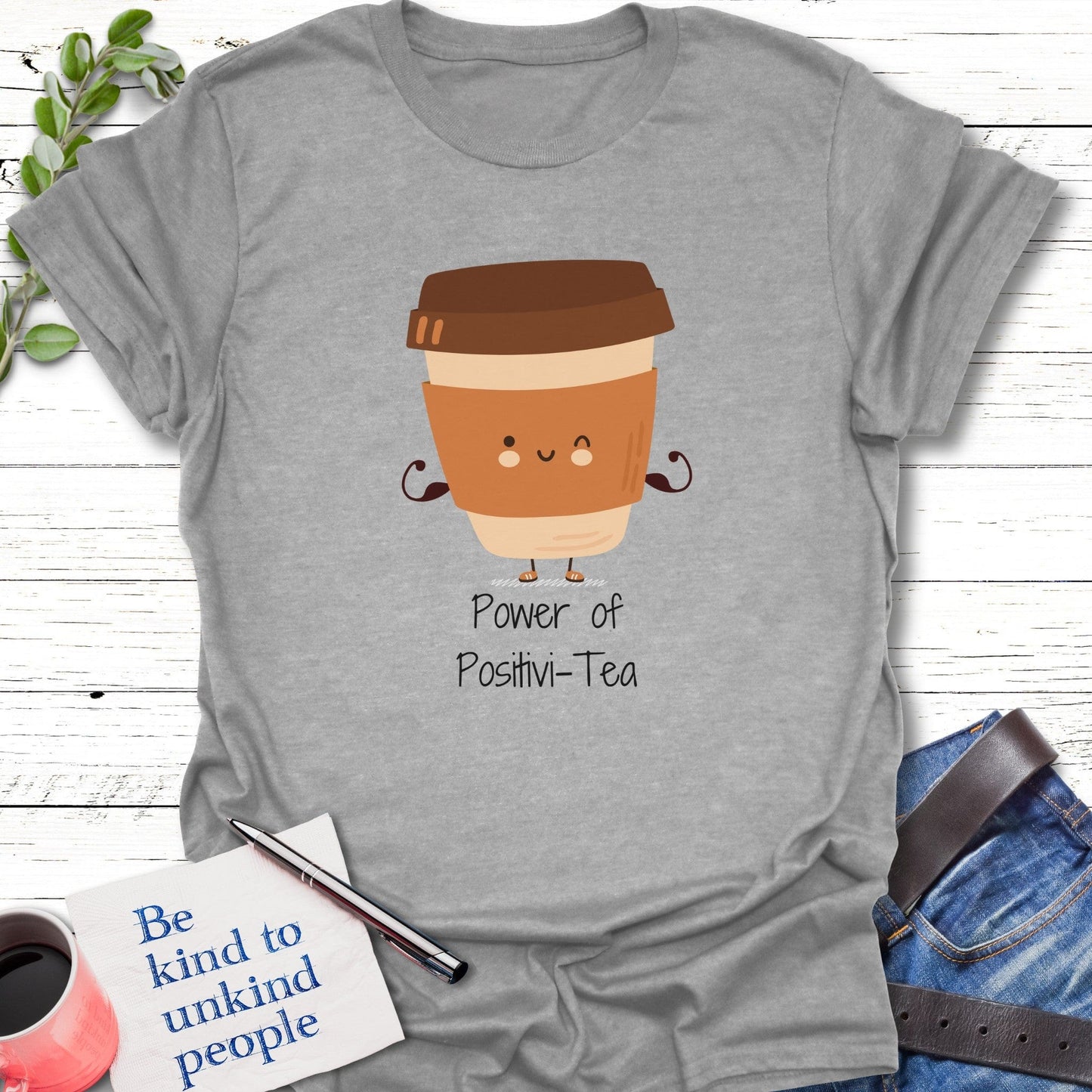 T-Shirt Sport Grey / S Mighty Positivi-tea T-Shirt Echo Kindness Printify