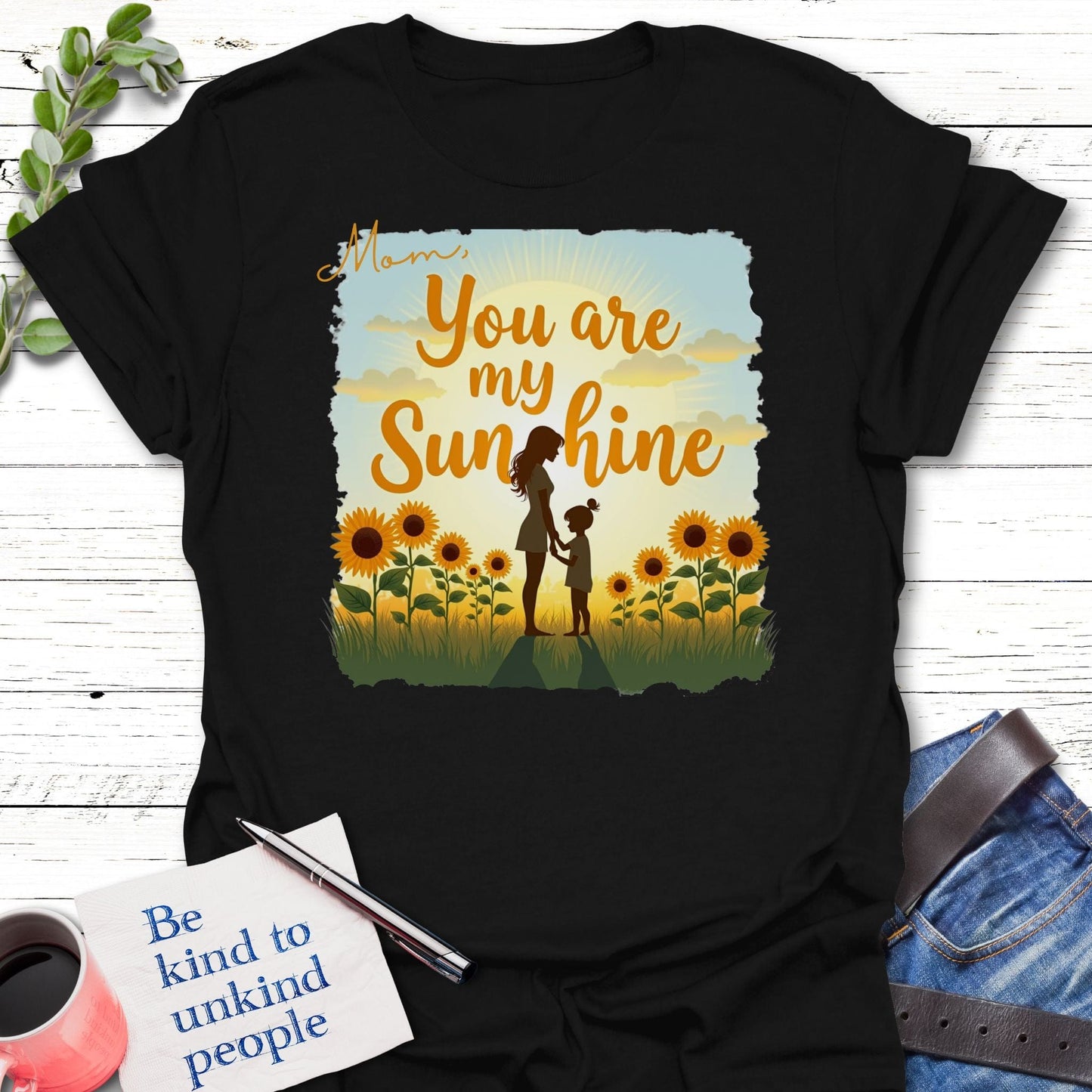 T-Shirt Black / S Mommy Sunshine T-Shirt Echo Kindness Printify
