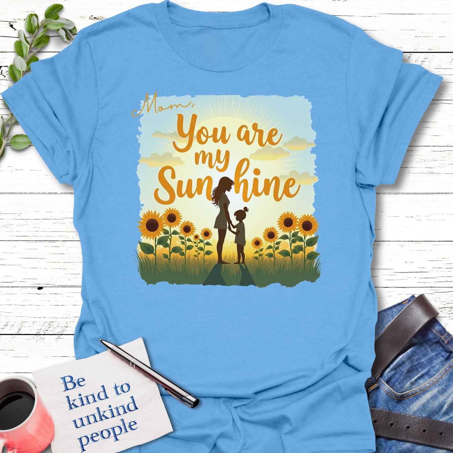 T-Shirt Carolina Blue / S Mommy Sunshine T-Shirt Echo Kindness Printify