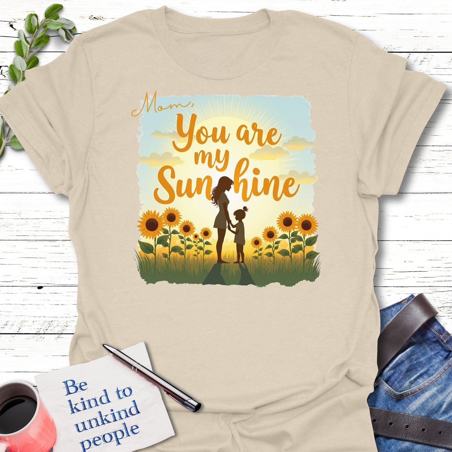 T-Shirt Natural / S Mommy Sunshine T-Shirt Echo Kindness Printify