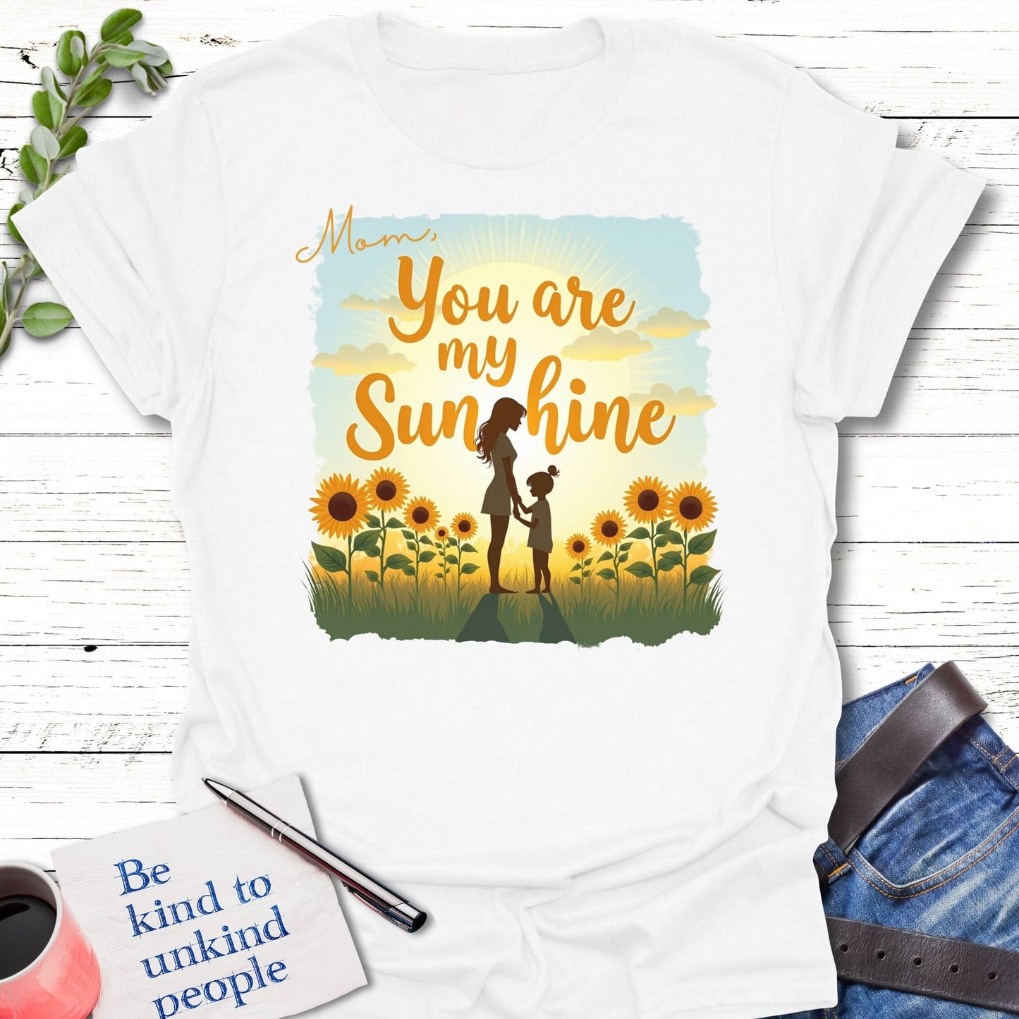 T-Shirt White / S Mommy Sunshine T-Shirt Echo Kindness Printify