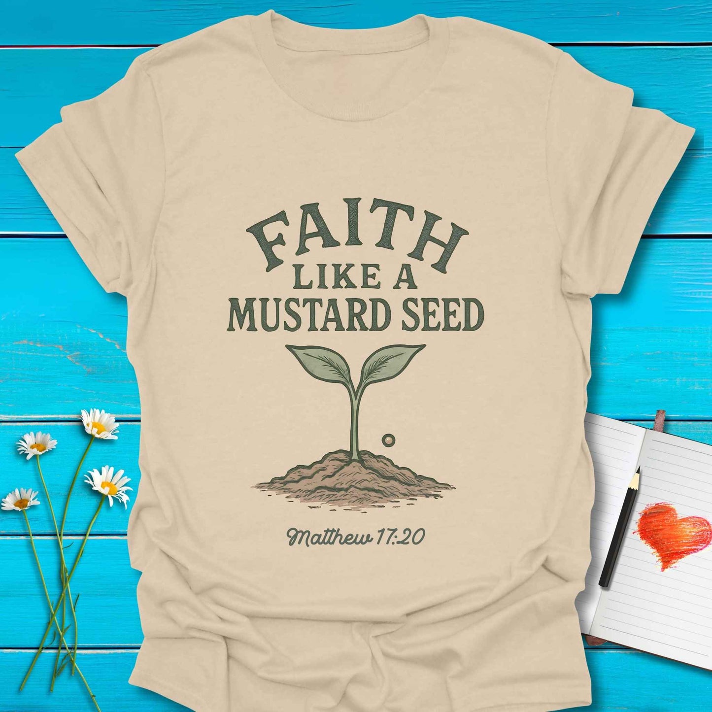 T-Shirt Sand / S Mustard Seed T-Shirt Echo Kindness Printify