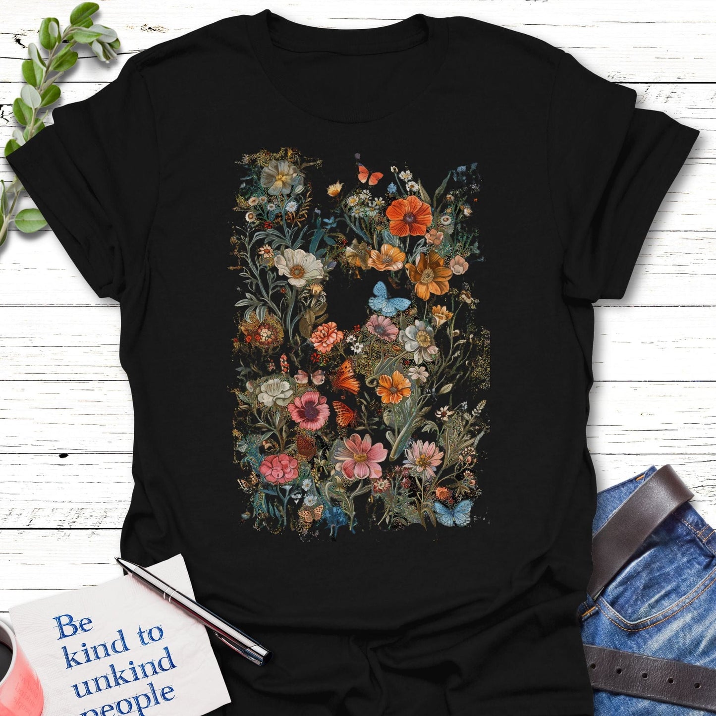 T-Shirt Black / S Nature's Embrace T-Shirt Echo Kindness Printify